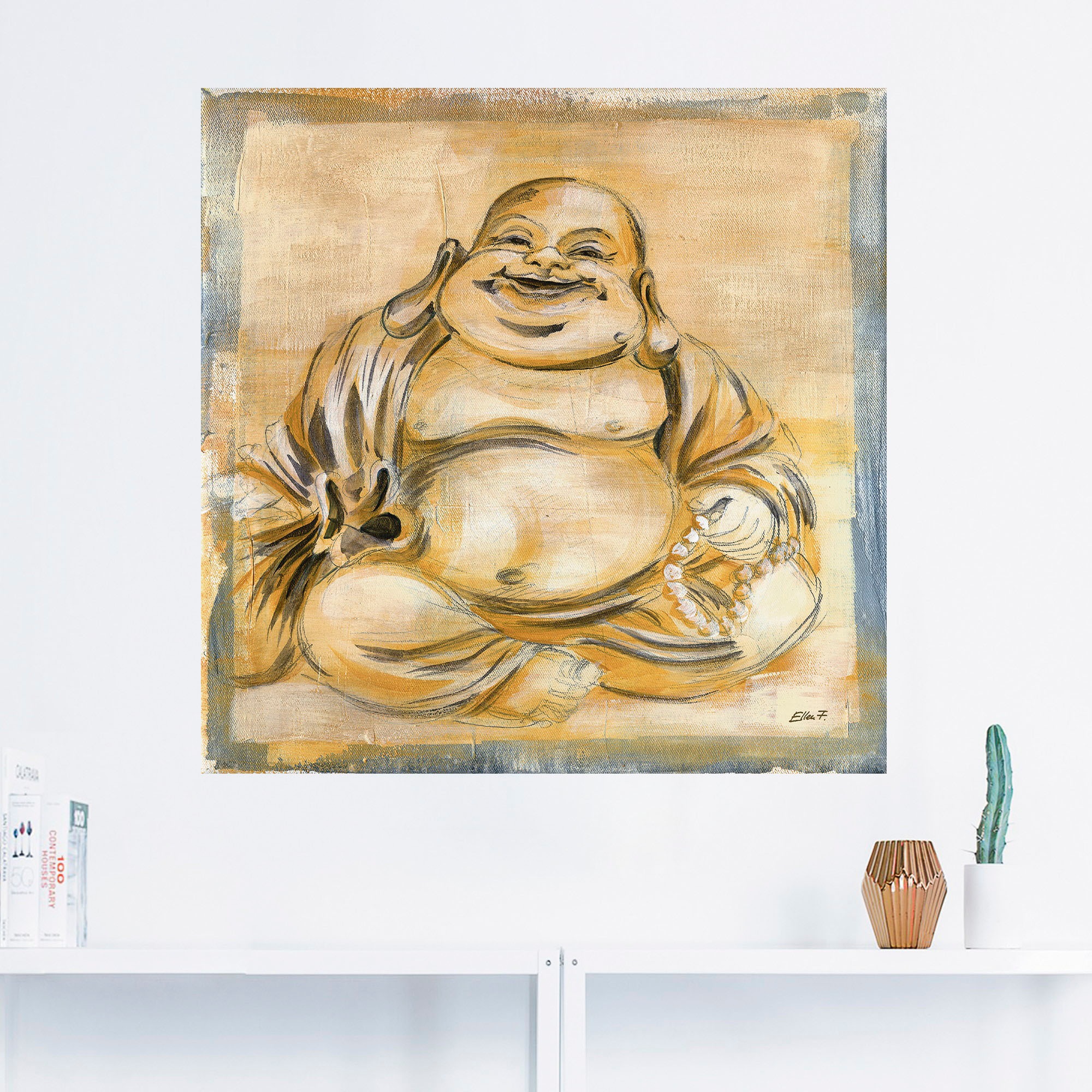 Artland Wandbild »Fröhlicher Buddha I«, Religion, (1 St.), als Leinwandbild, Poster, Wandaufkleber in verschied. Grössen
