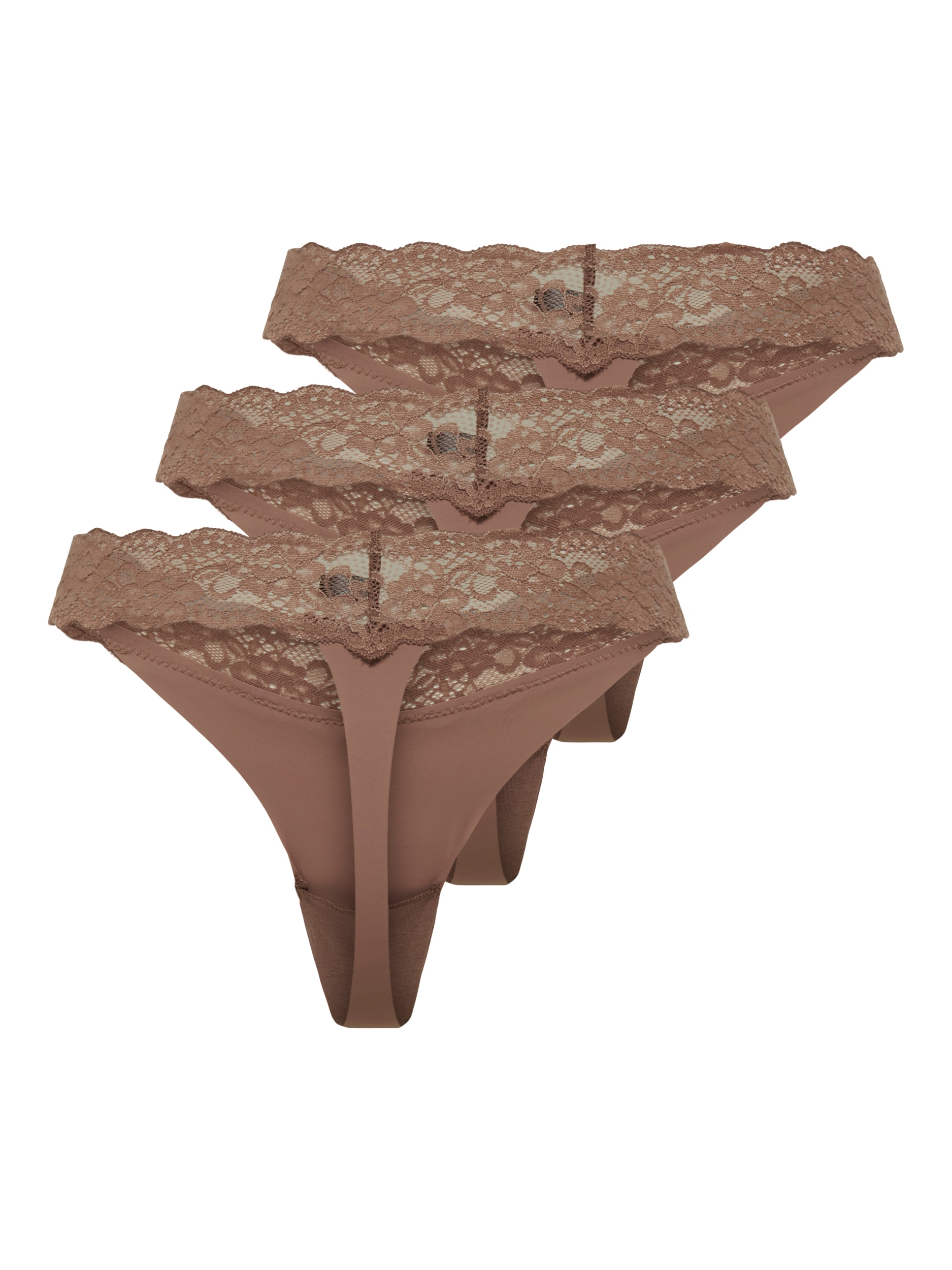 ONLY Tanga »ONLCHLOE LACE S.S THONG 3-PACK ACC«, (Packung, 3 St.)