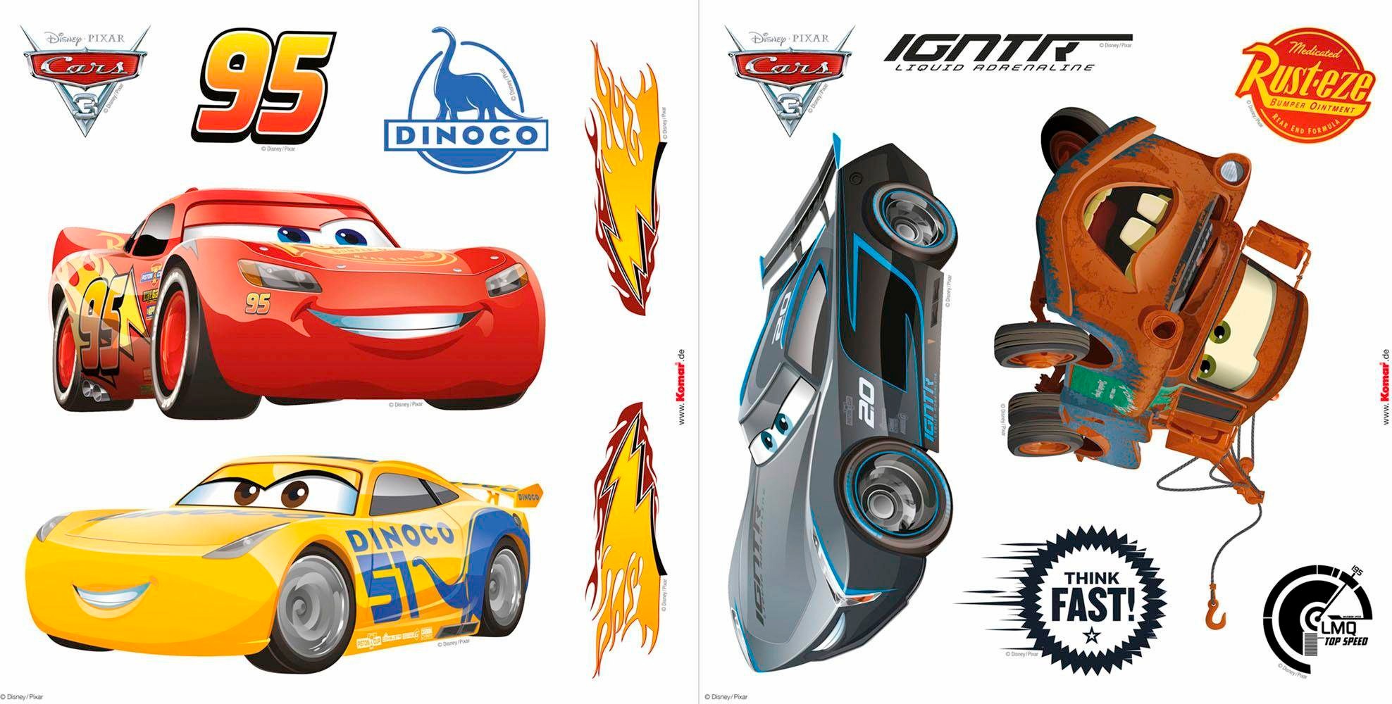 Image of Komar Fensterbild "Cars3" 31x31 cm (Breite x Höhe), selbsthaftend