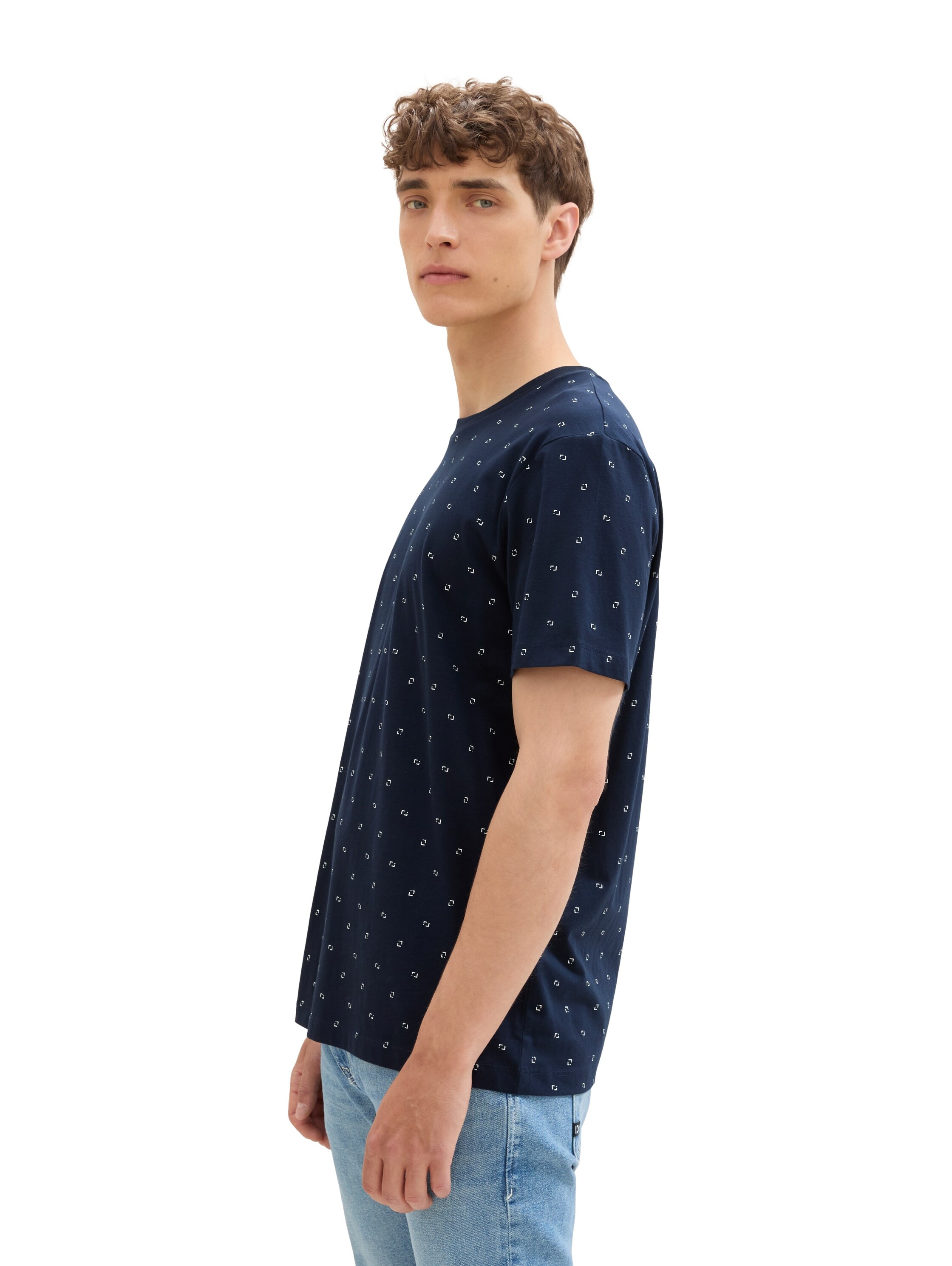 TOM TAILOR Denim Rundhalsshirt, mit Minimal-Print