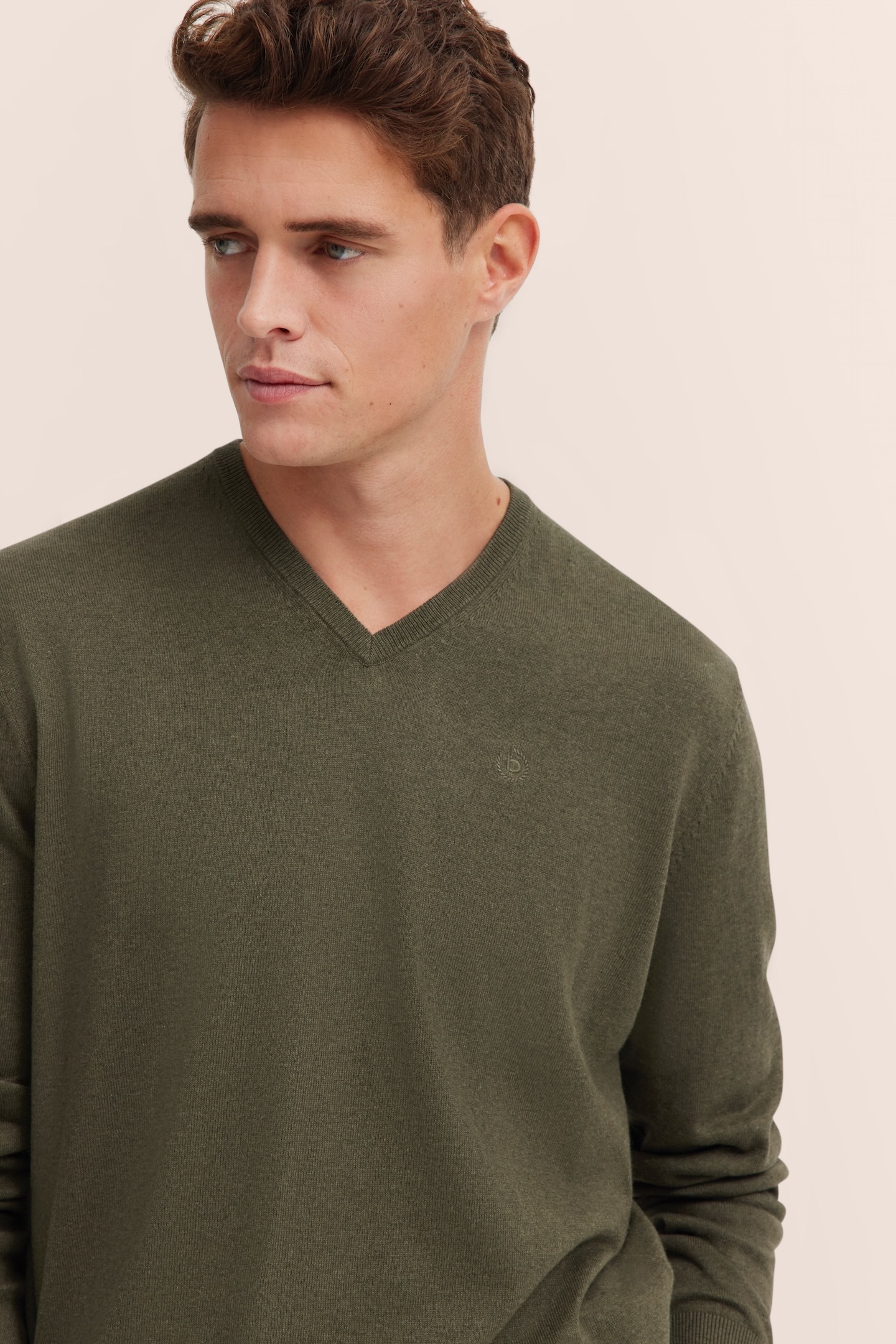 bugatti V-Ausschnitt-Pullover mit V-Ausschnitt