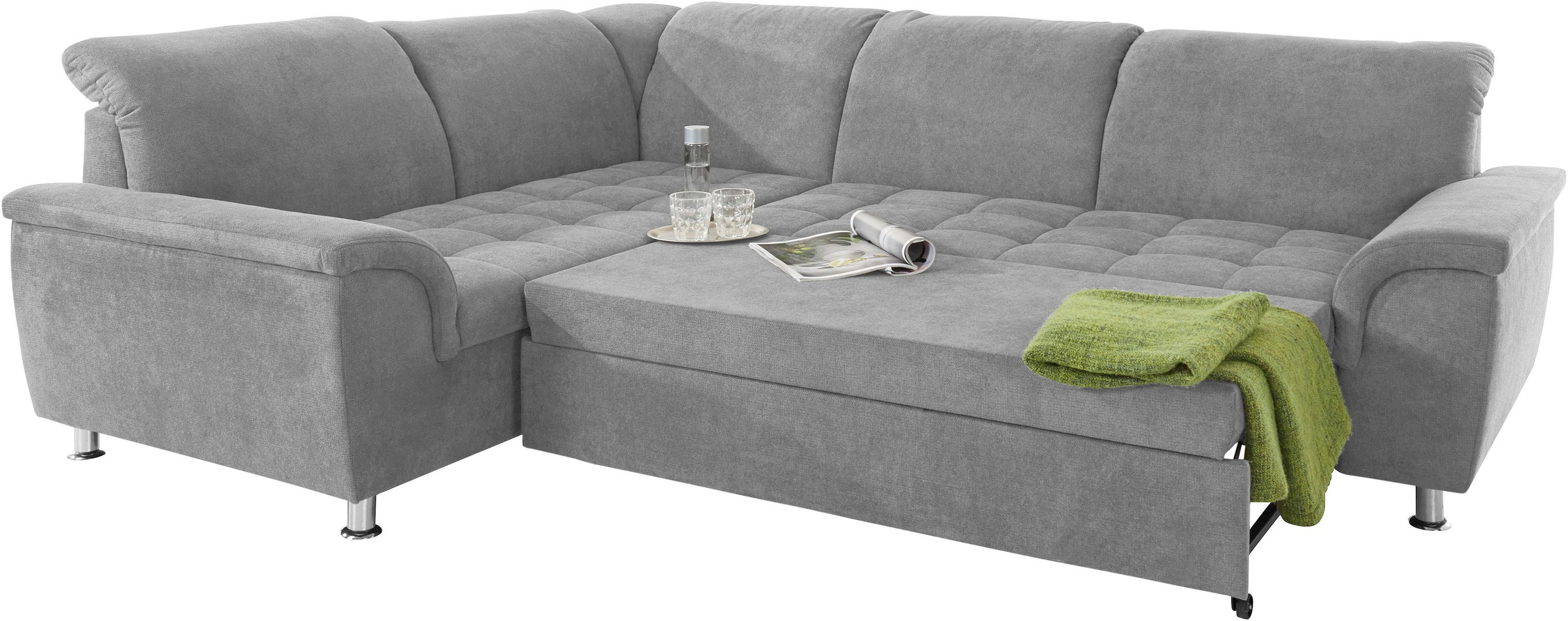 DOMO collection Ecksofa »Franzi L-Form«, wahlweise mit Kopfteilverstellung (dann Breite: 275 cm)
