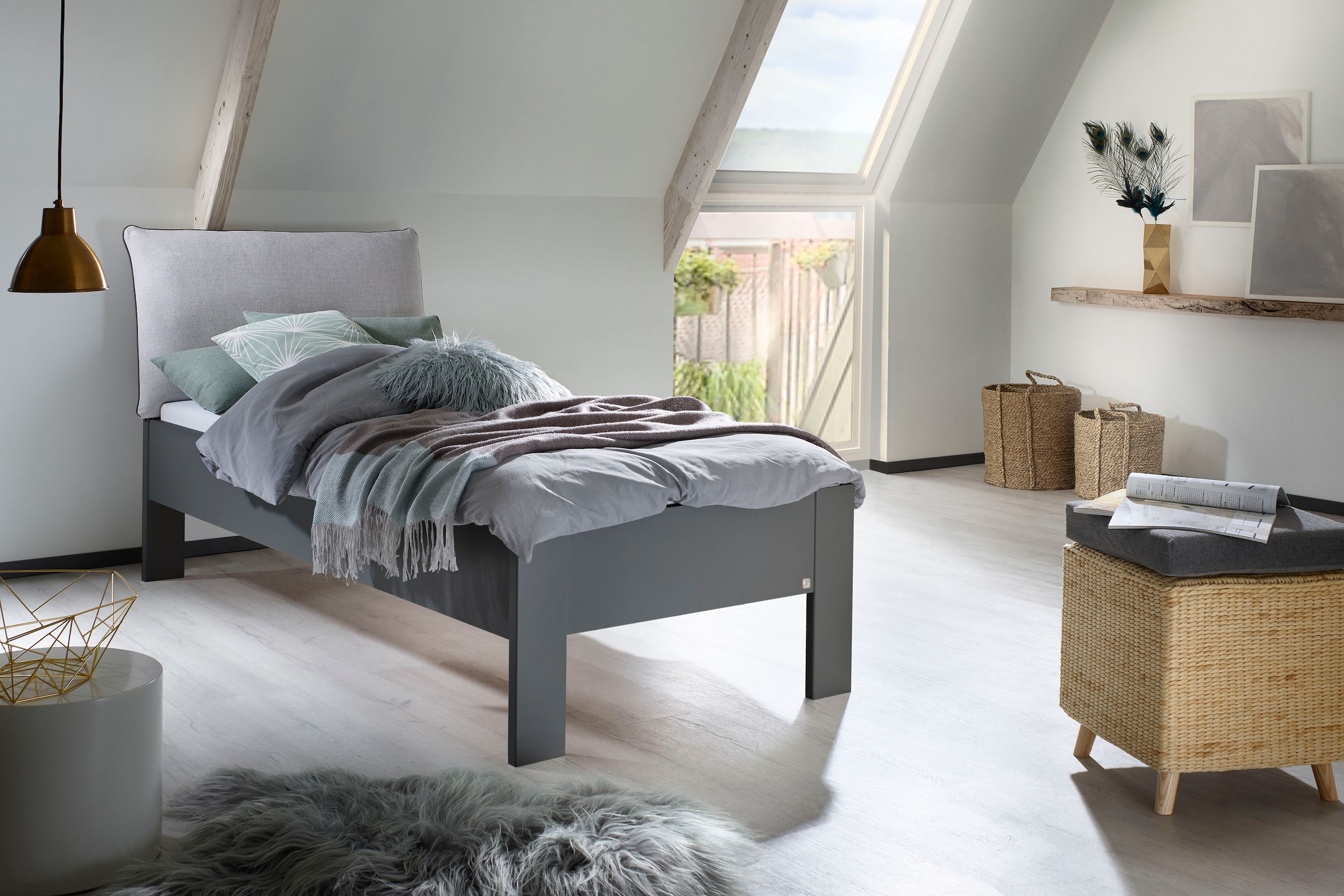 rauch Futonbett »Aditio« Kopfteil Webstoff mit abgesetztem Keder