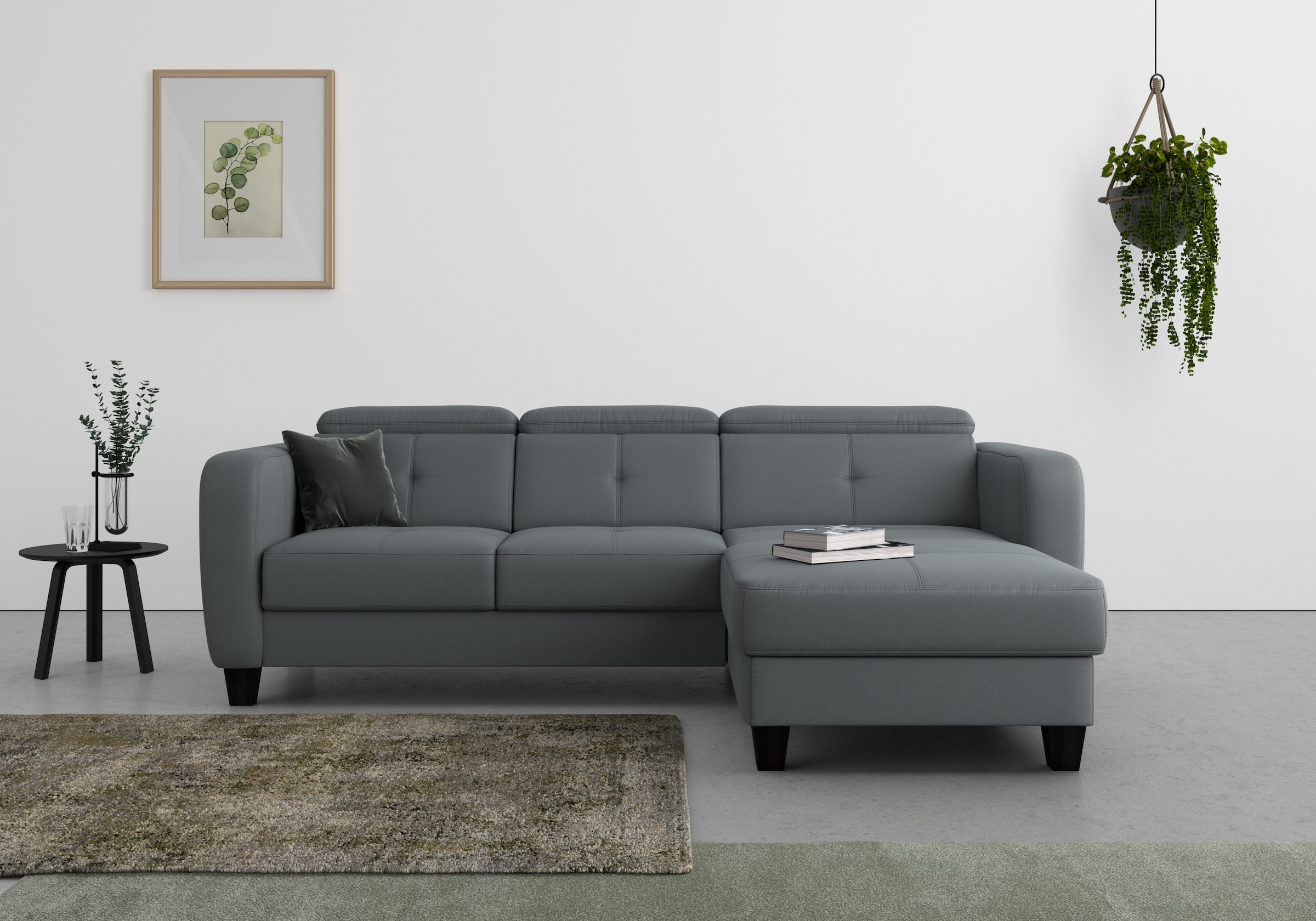 sit&more Canapé d'angle »Belluci L-Form« inklusive Federkern, wahlweise mit Bettfunktion und Bettkasten