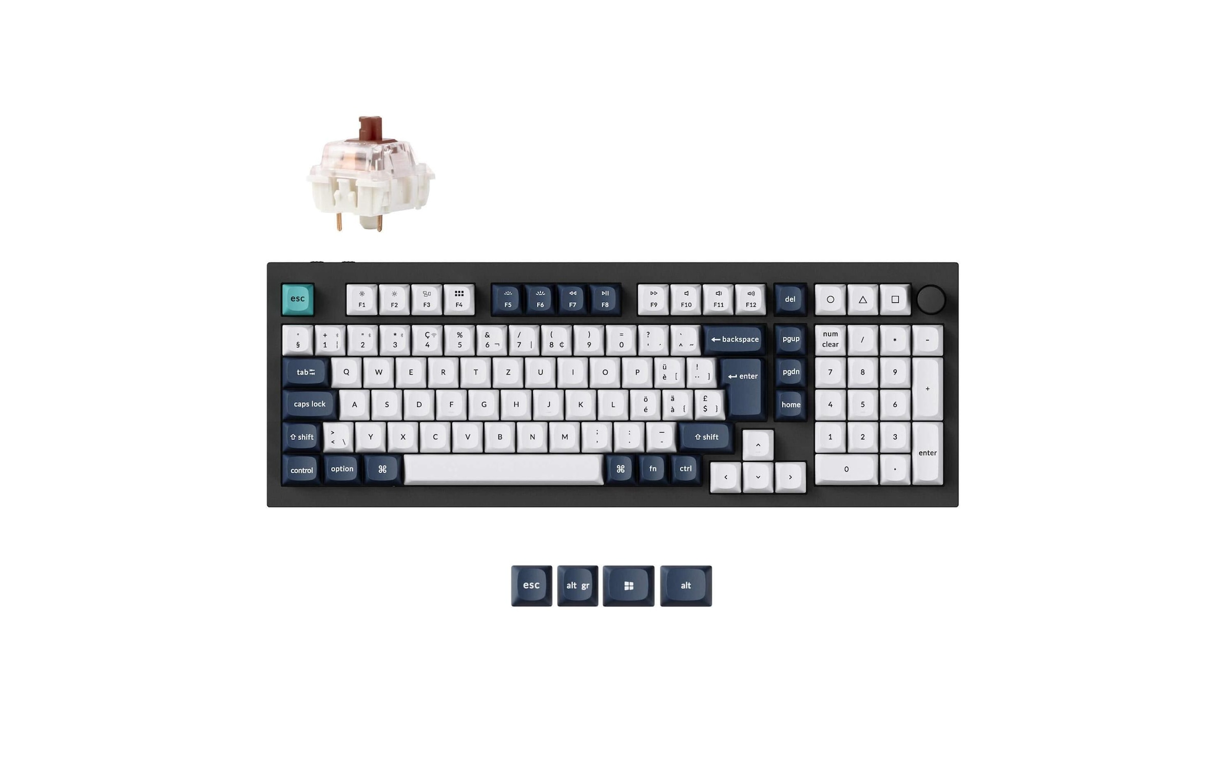   Gaming-Tastatur »Keychron Q5 Max Black QMK Brown Switch« (Ziffernblock)