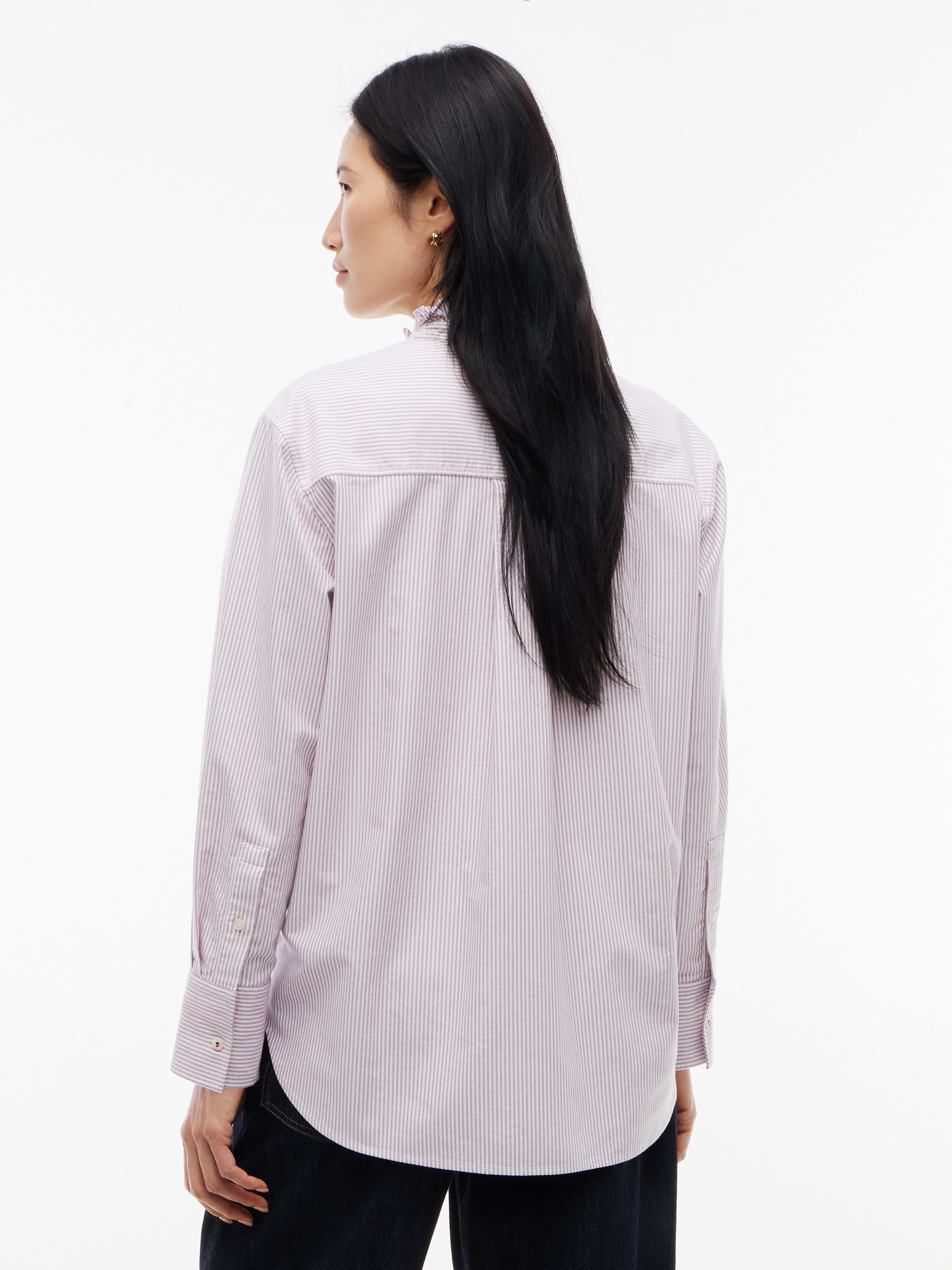 Tommy Hilfiger Langarmbluse »OXFORD RUFFLES RELAXED LS SHIRT« Baumwolle, relaxed fit, mit Rüschen Detail