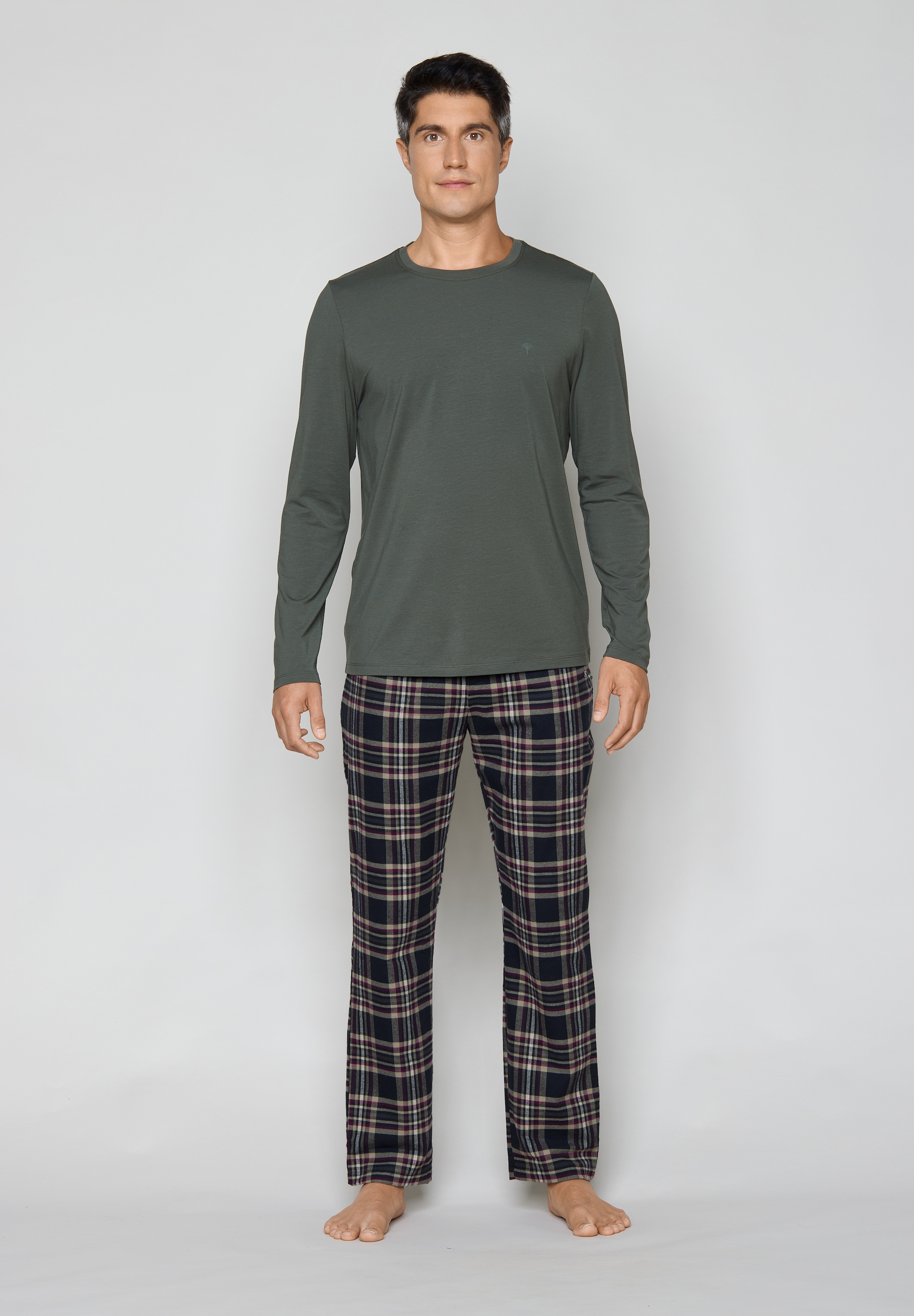 JOOP! Pyjamaoberteil mit Rundhalsausschnitt, lange Ärmel
