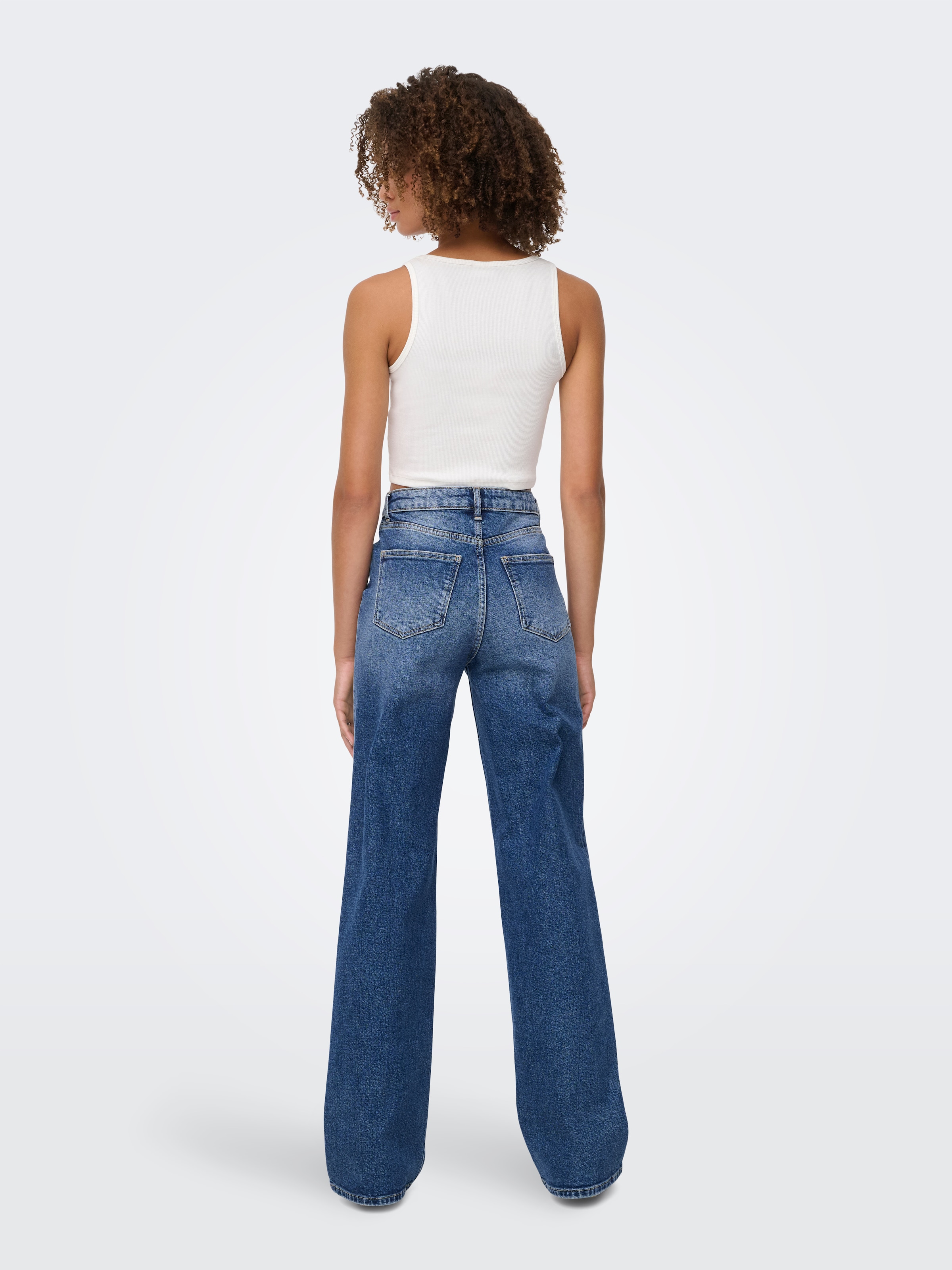 ONLY Jeans taille haute »ONLJUICY HW WIDE LEG DOT330 DNM NOOS« Baumwollmischung, wide fit, high waist