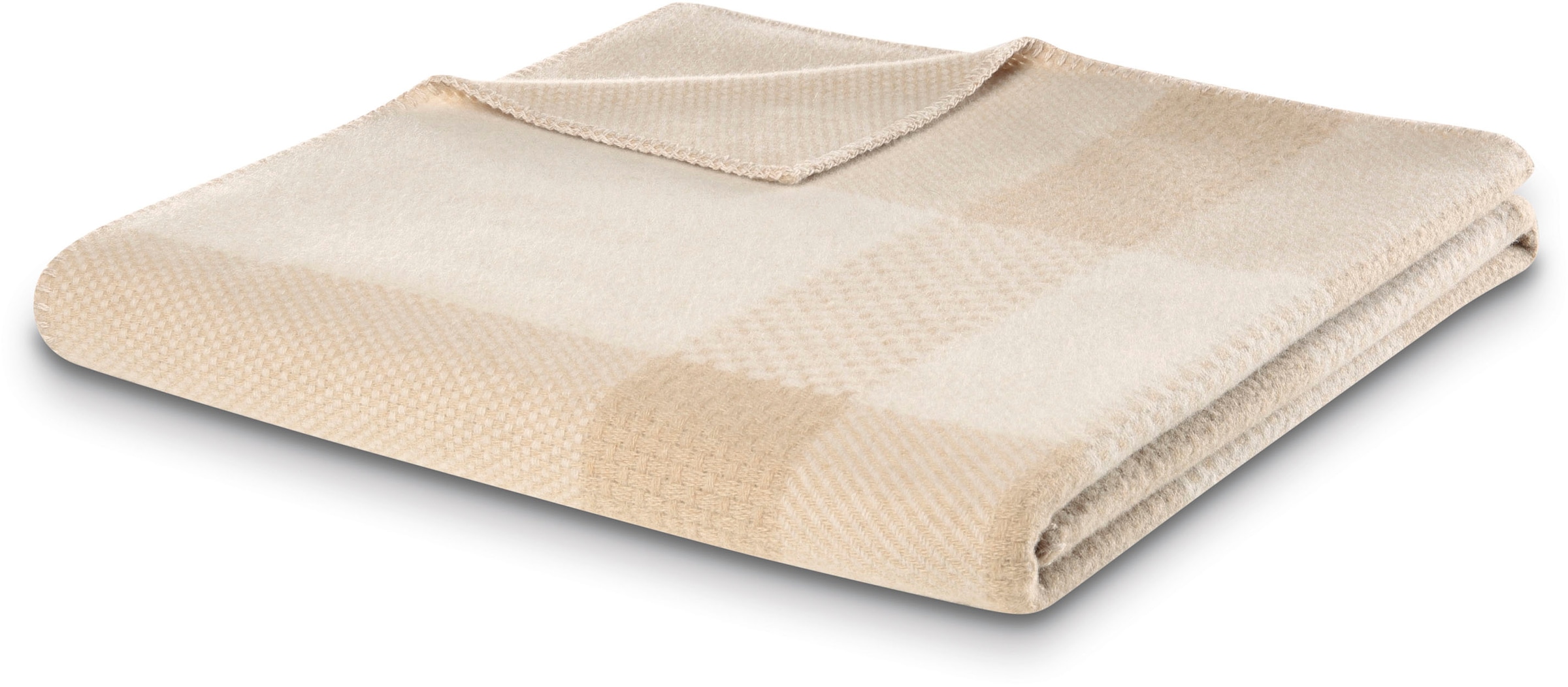 Image of Biederlack Wohndecke "Plaid Crossweft beige" mit fühlbarer Webstruktur