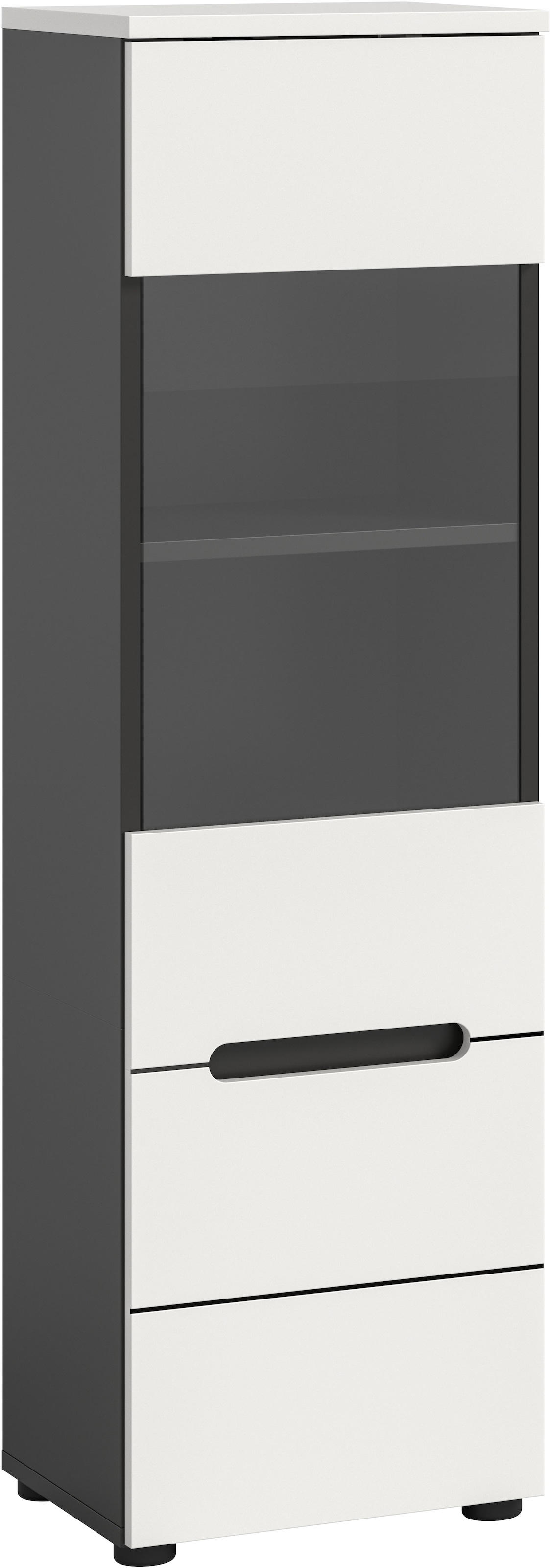 Image of Home affaire Vitrine "REHAT, TOPSELLER, Höhe 125 cm, 1 Glastür, 1 Böden, 3 Fächer" stehend und hängend montierbar, 1 Stk. tlg. Vitrinenschrank, Schrank, Glasvitrine, Wohnzimmervitrine