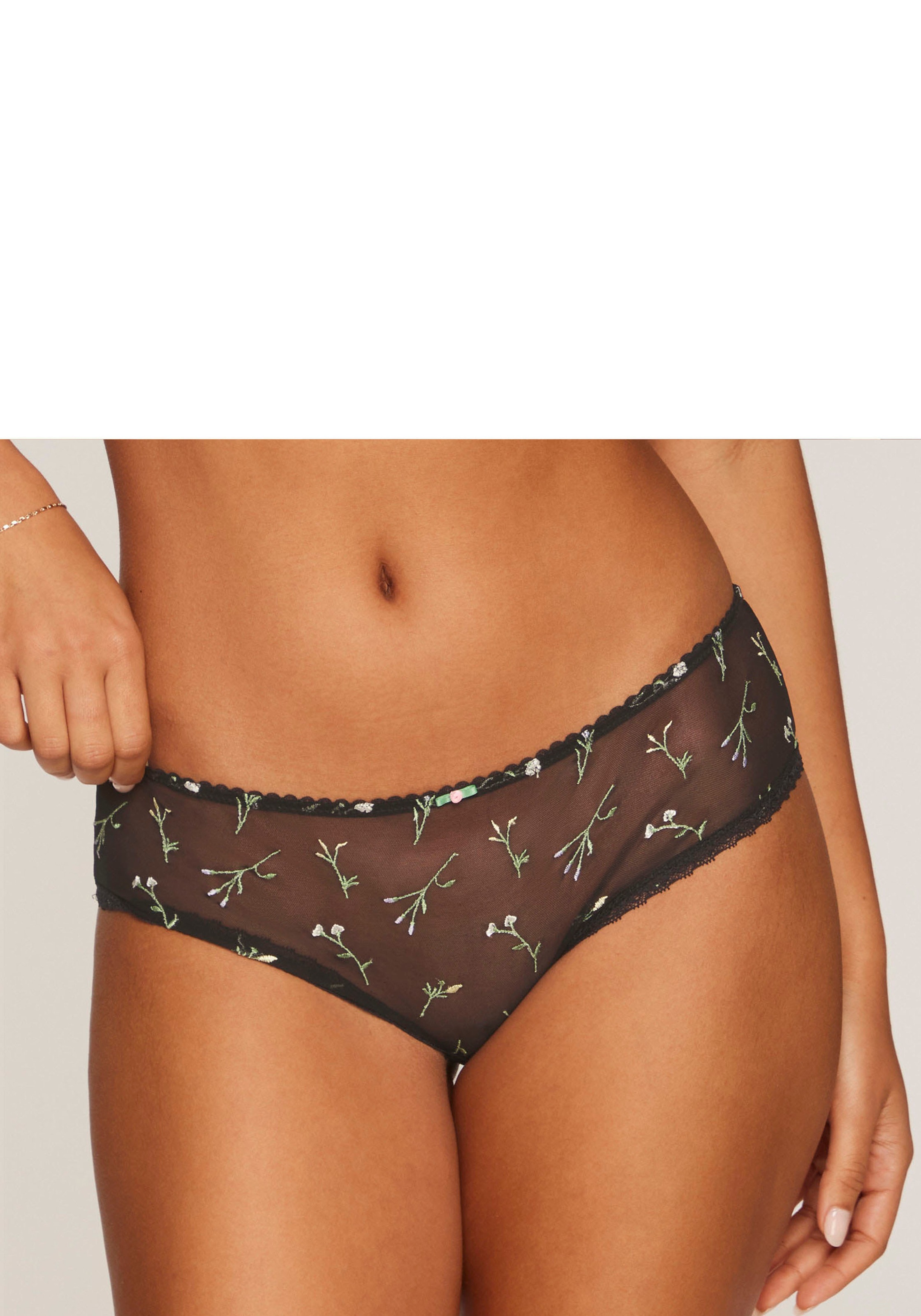 Image of Vivance Panty "Thea" mit Blumen aus feiner Stickereispitze, sexy Dessous