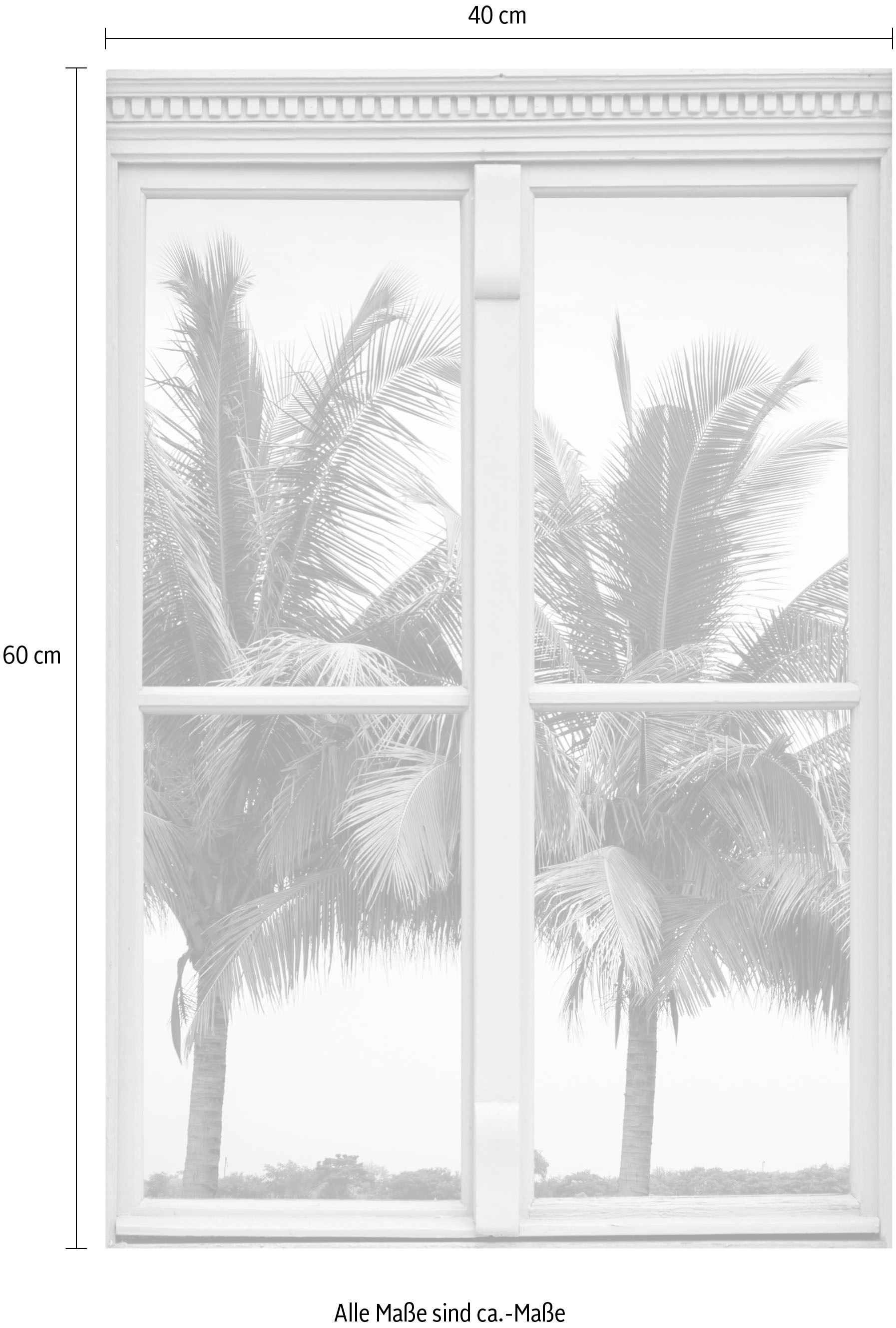 queence Wandsticker »Palmen«, Wandsticker, Wandbild, selbstklebend, 3D, Fenster