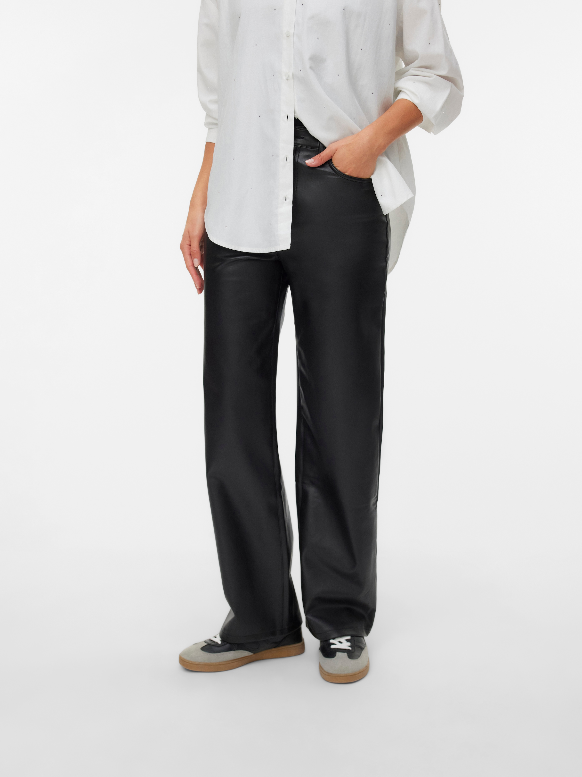 Vero Moda Lederimitathose »VMTESSA HR WIDE PL PANTS NOOS«