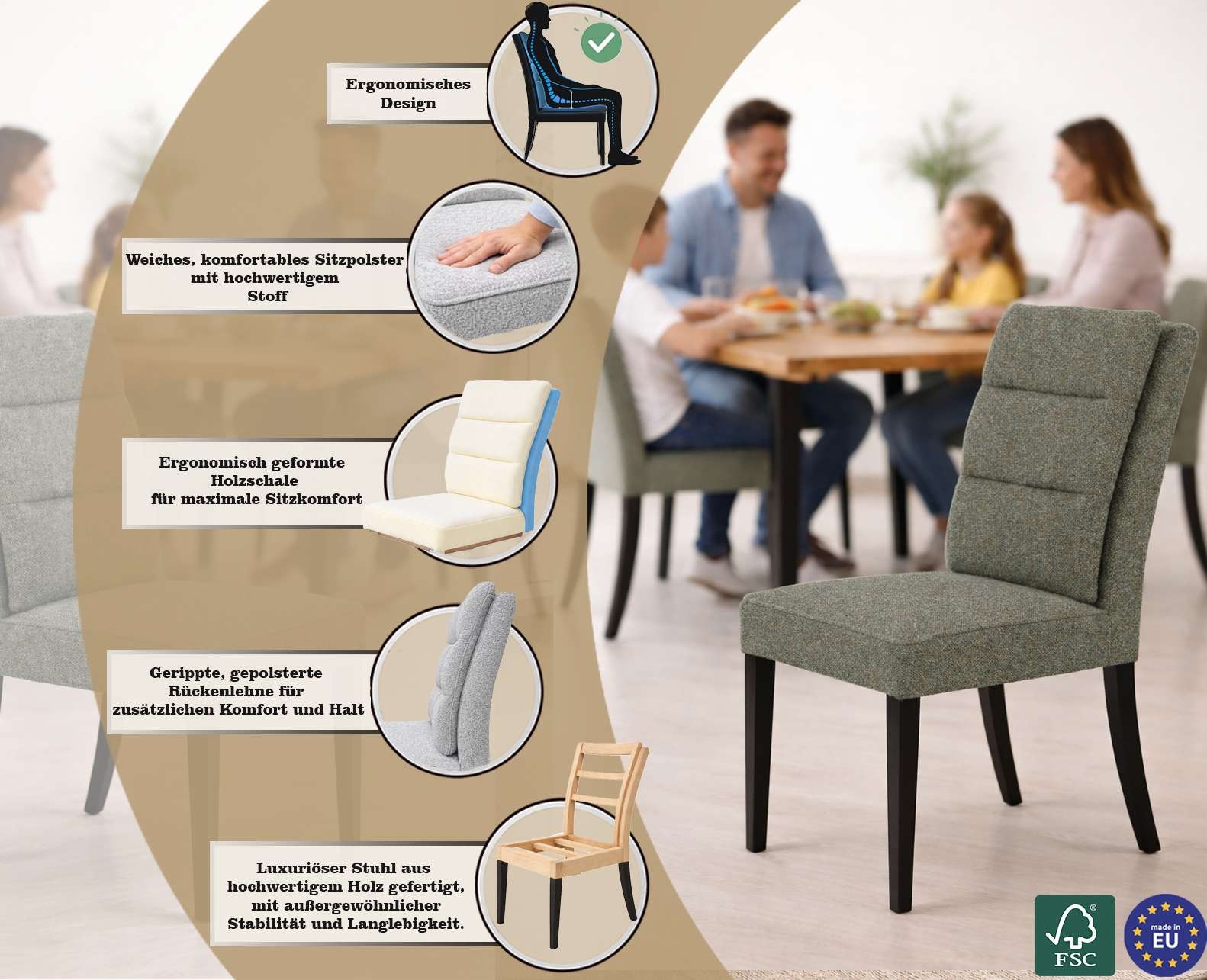 GOODproduct Ensemble de bancs d'angle »Oregon Essecke, Sitzgruppe, Küchenbankgruppe« Ensemble, lot de 4, 4 tlg. Banquette d’angle avec pieds en métal, table à manger en chêne massif