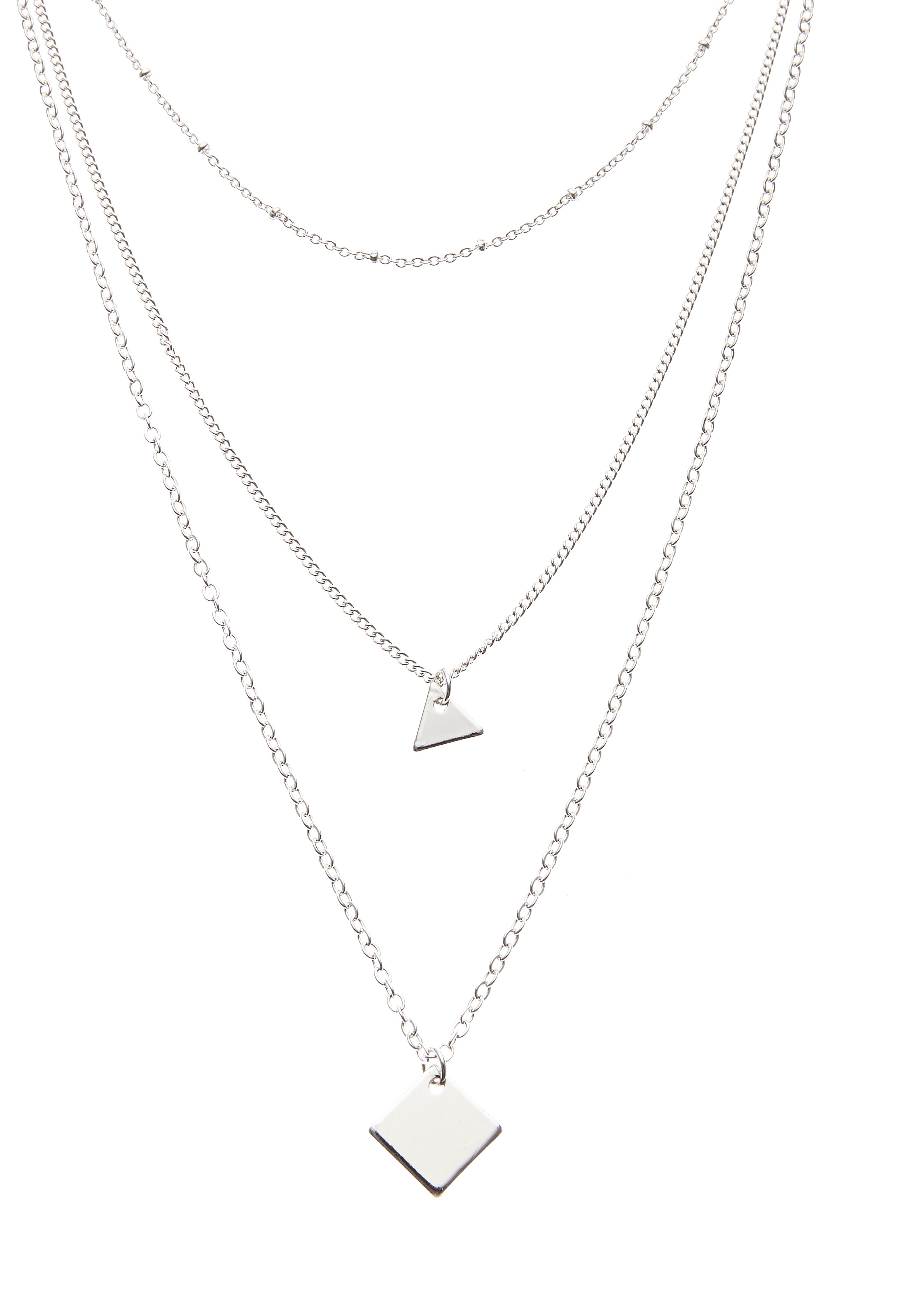 LASCANA Kette mit Anhänger "Halskette" mehrreihige Halskette, geometische Anhänger