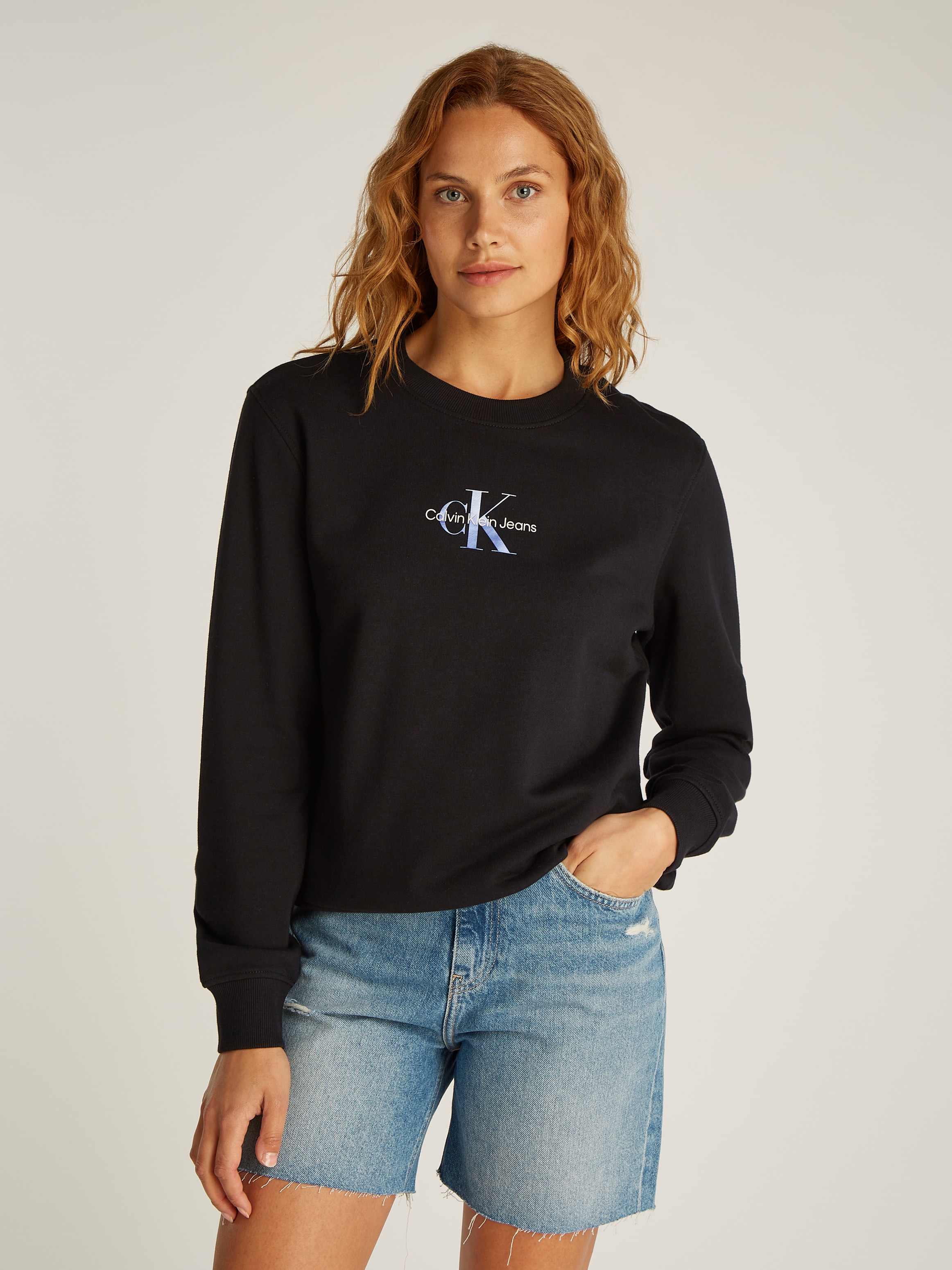 Calvin Klein Jeans Sweatshirt »GRADIENT MONOLOGO CREWNECK«, mit Logo