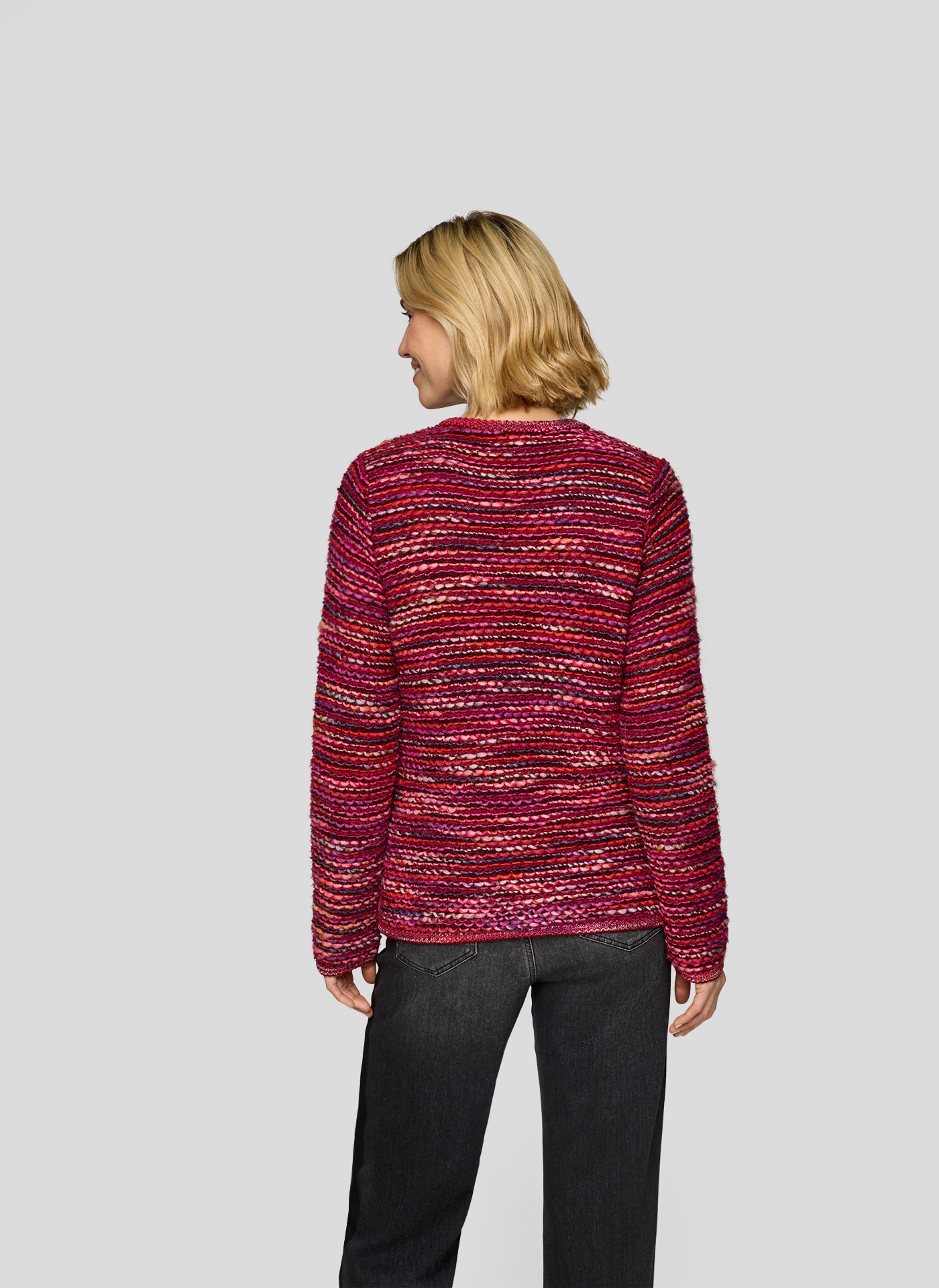 Rabe Strickjacke im Streifen-Design und in Strick-Optik