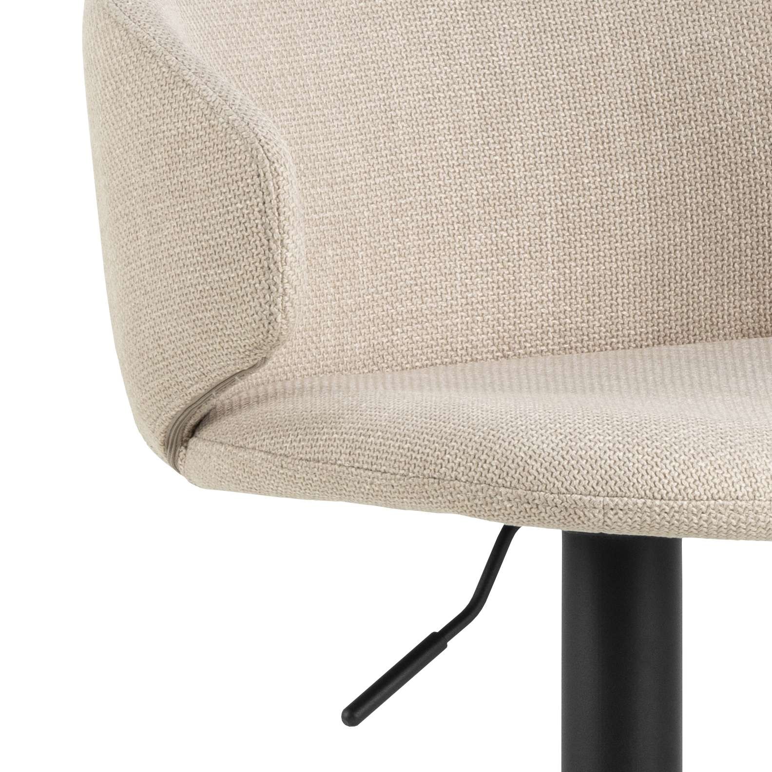 ACTONA GROUP Barhocker »Ella« Set, 2 stk, 2 Stk. tlg. Barhocker, Basel beige, Trompete Gestell matt schwarz rau, 2 Stk