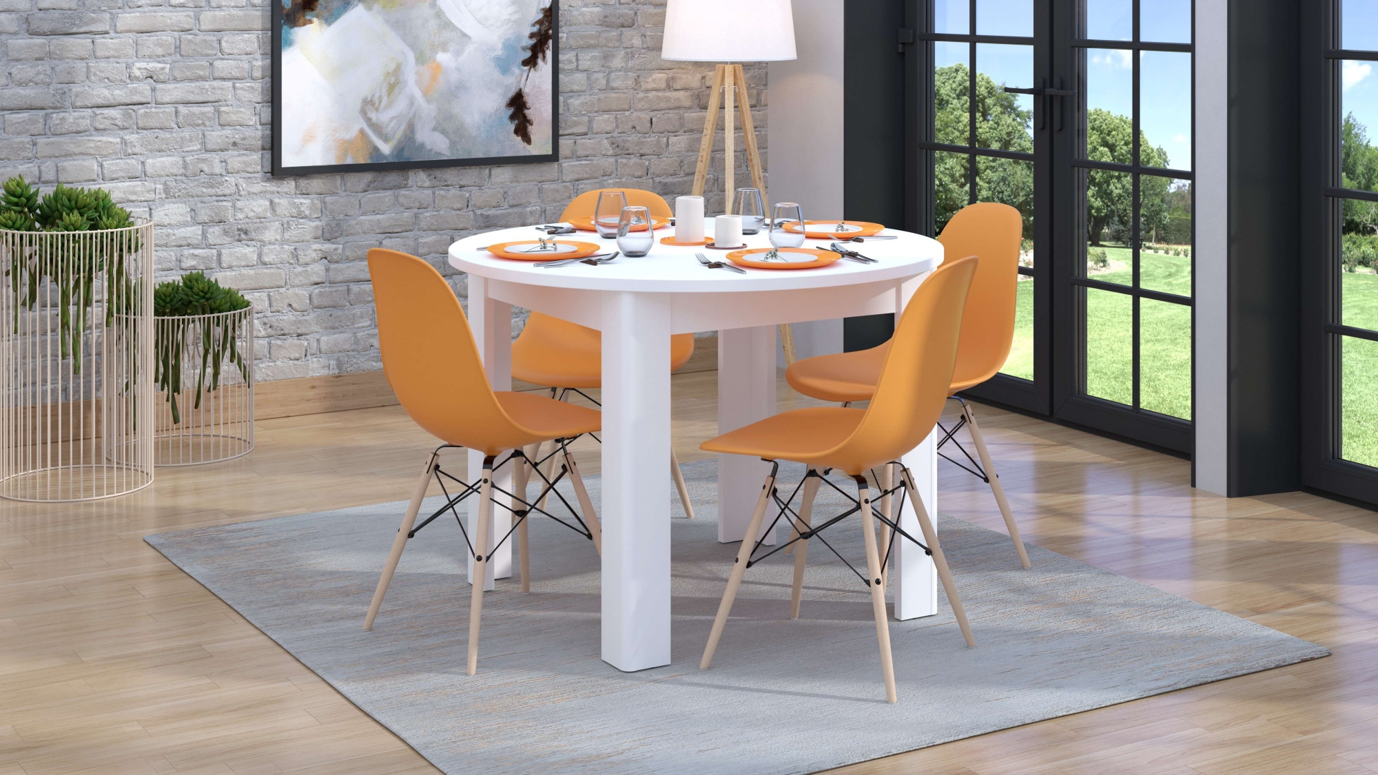 Home affaire Esstisch »Ancona runder Tisch, 106 cm, MFD Tischplatte« in verschiedenen modern Farben, Ideal für eine moderne Küche