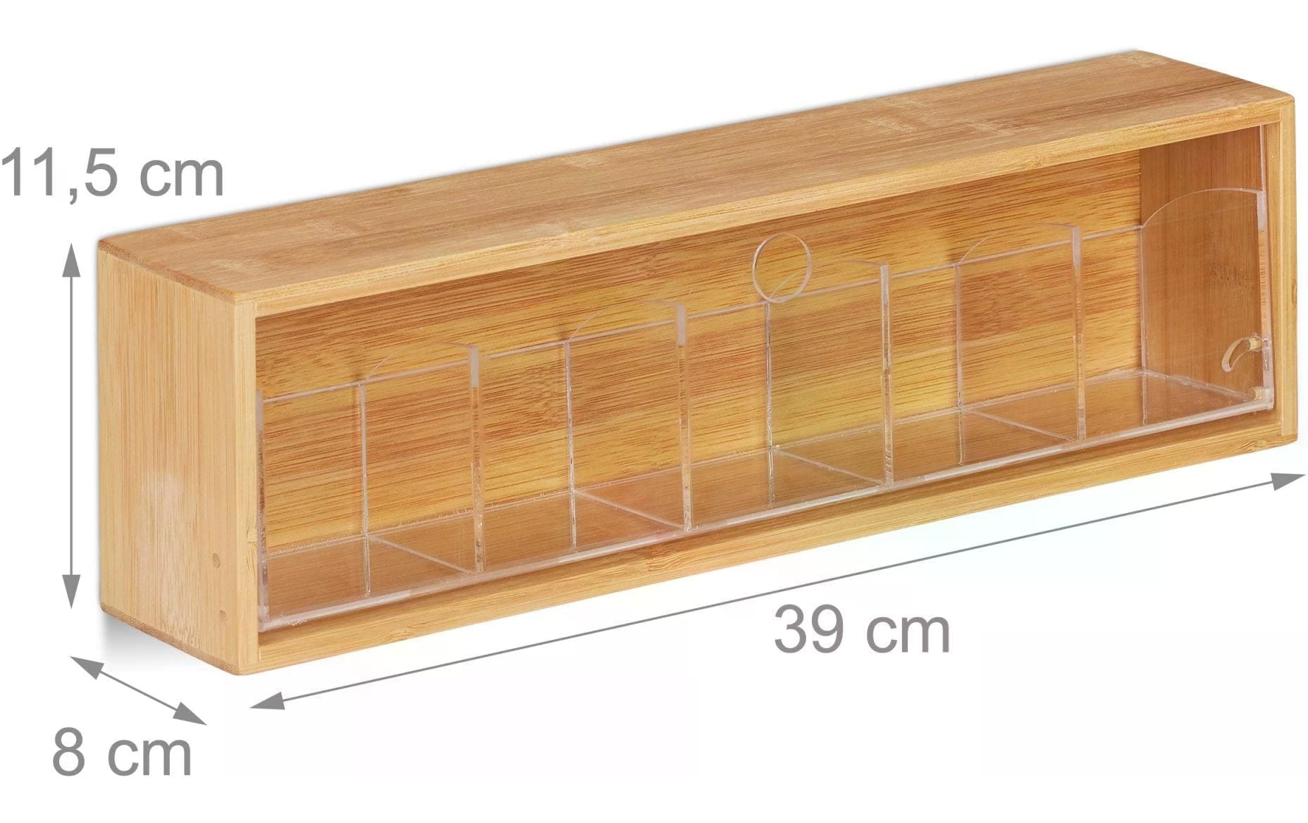 relaxdays Teebox »Braun« 1 Stk. tlg. Holzart: Bambus (China)