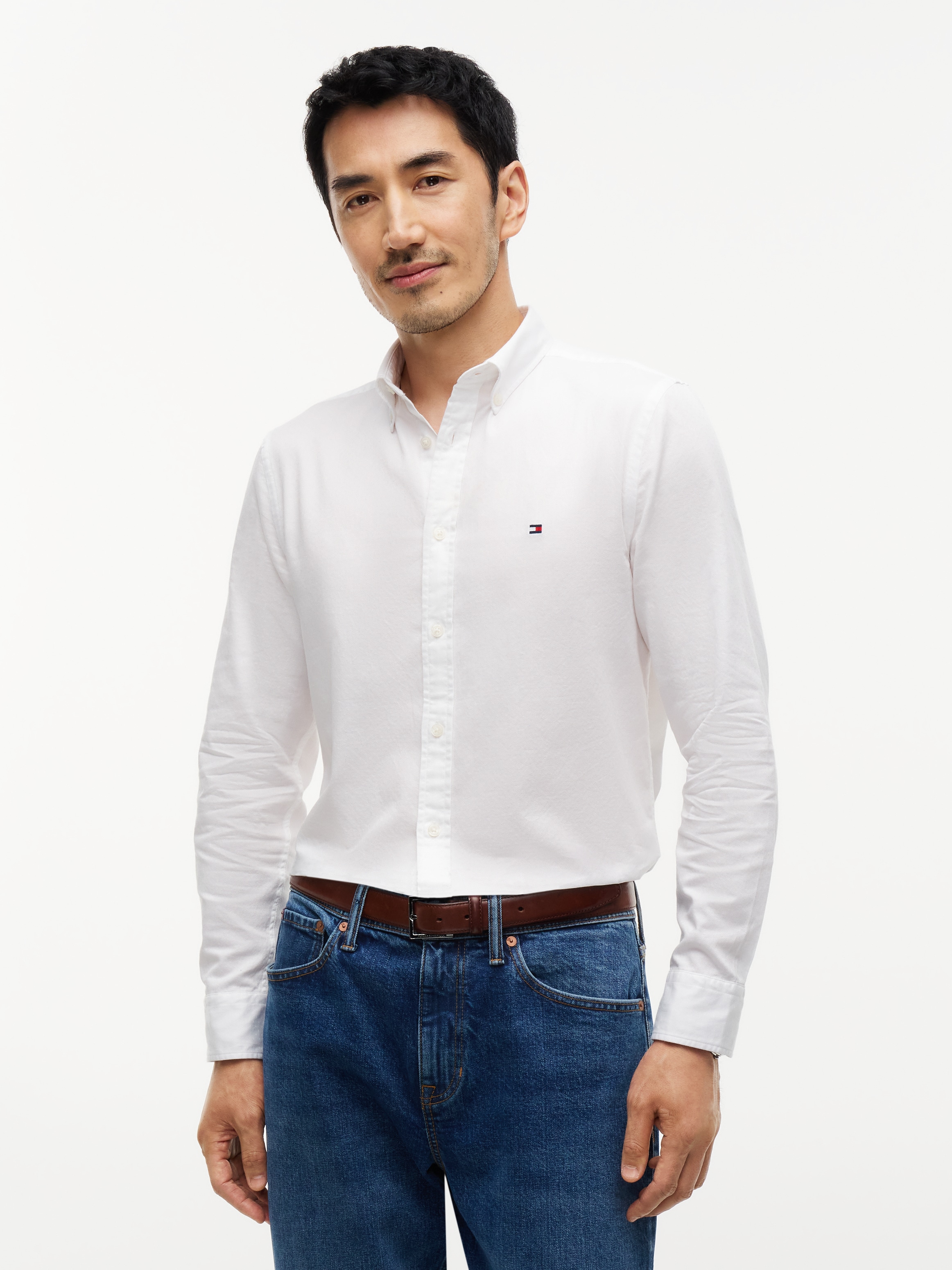 Tommy Hilfiger Chemise à manches longues »FLEX DOBBY SLIM FIT« Slim Fit Dobby Structure
