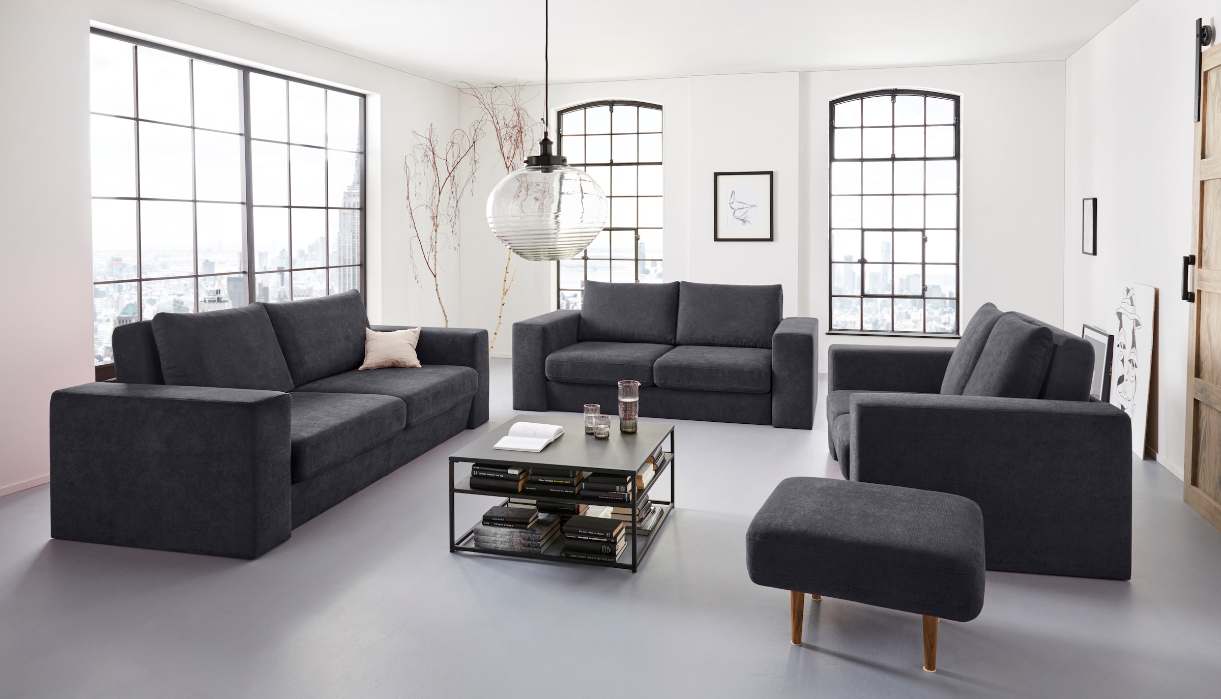 LOOKS by Wolfgang Joop 2-Sitzer »Looksv«, Verwandlungssofa: aus Sofa wird Sofa mit 2 Hockern