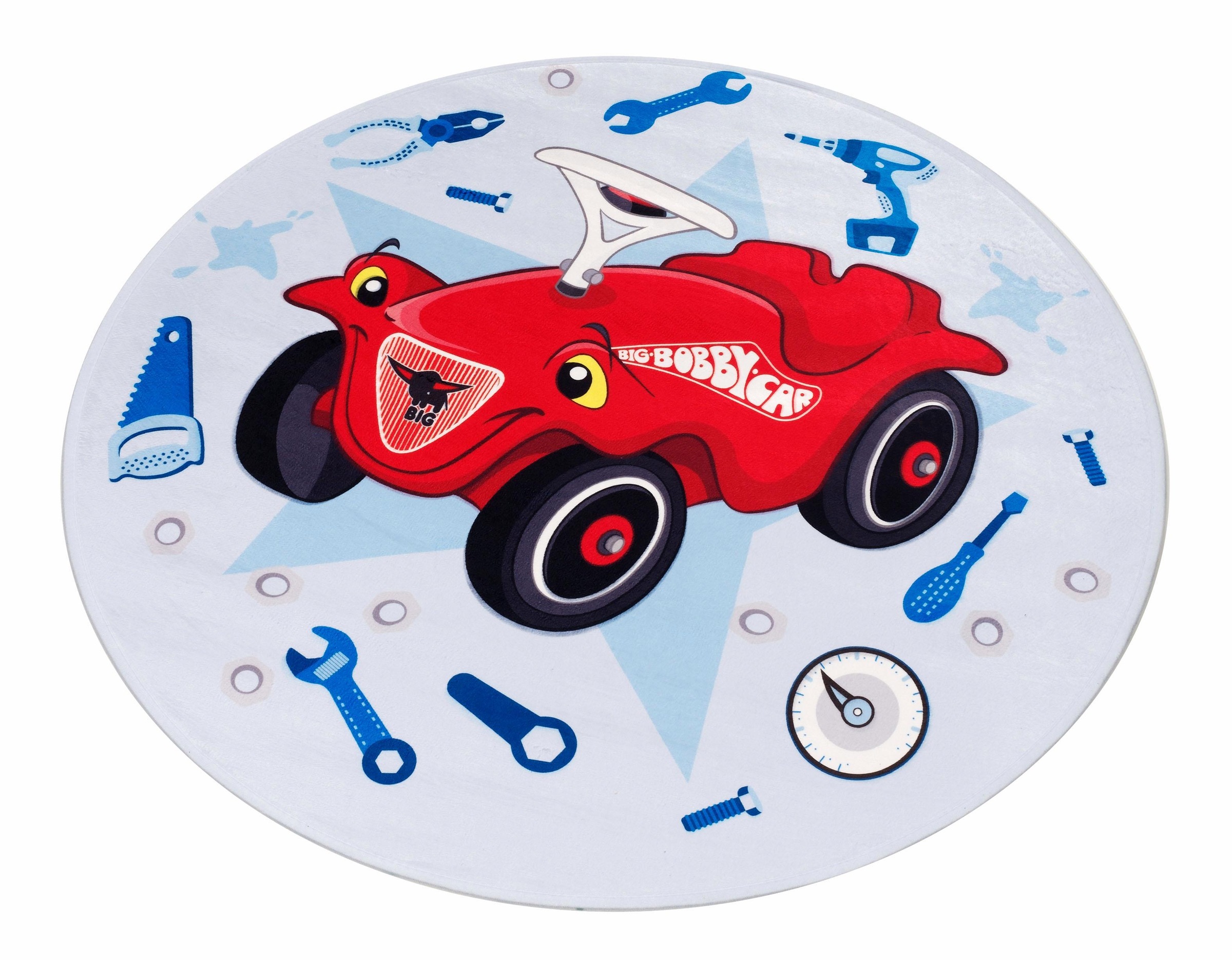 Kinderteppich »Bobby Car 102«, rund, 6 mm Höhe, besonders weich durch Microfaser,...