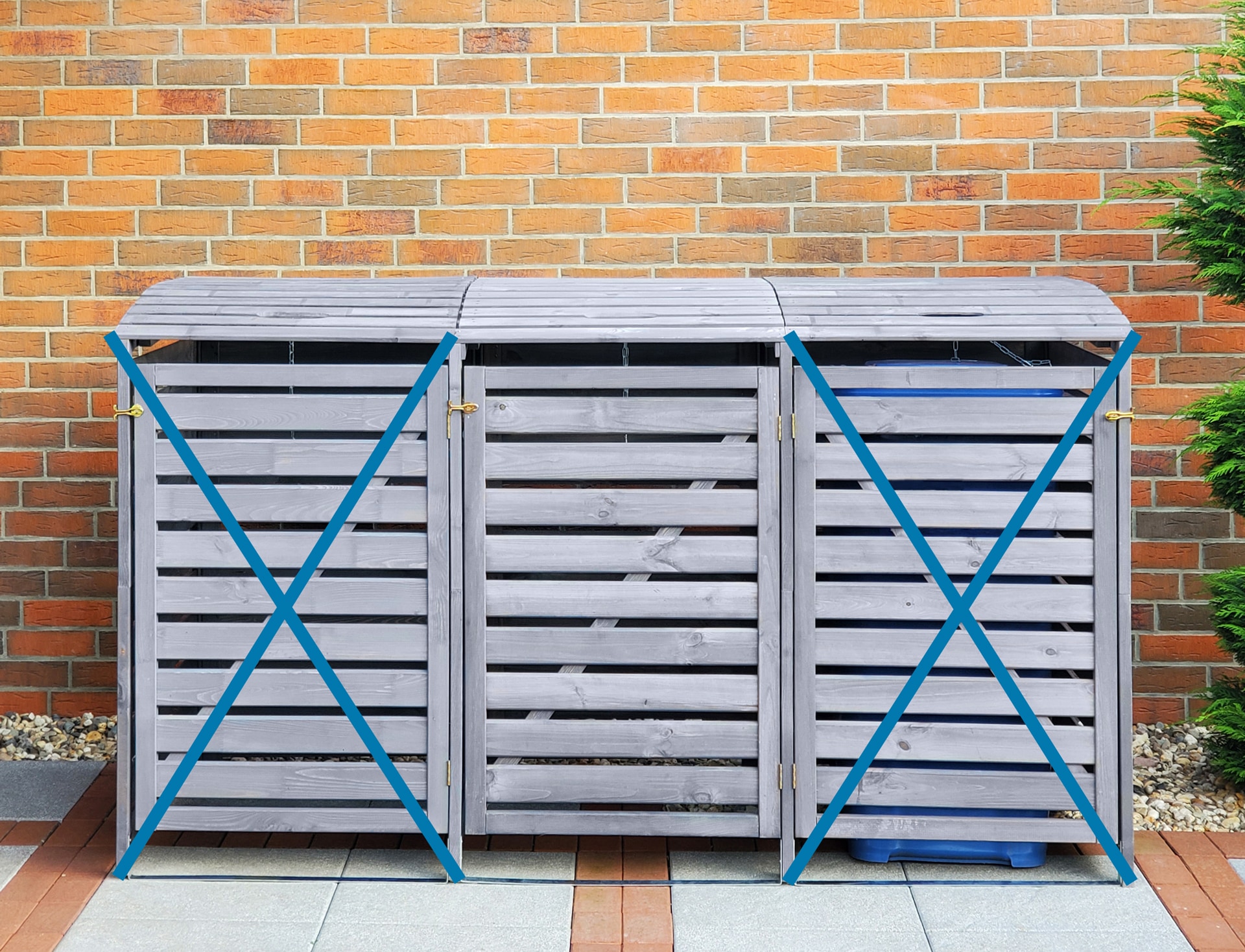 promadino Coffre à poubelles »Erweiterungsset für Vario III, aus Massivholz« compatible avec toutes les poubelles jusqu'à 240 litres