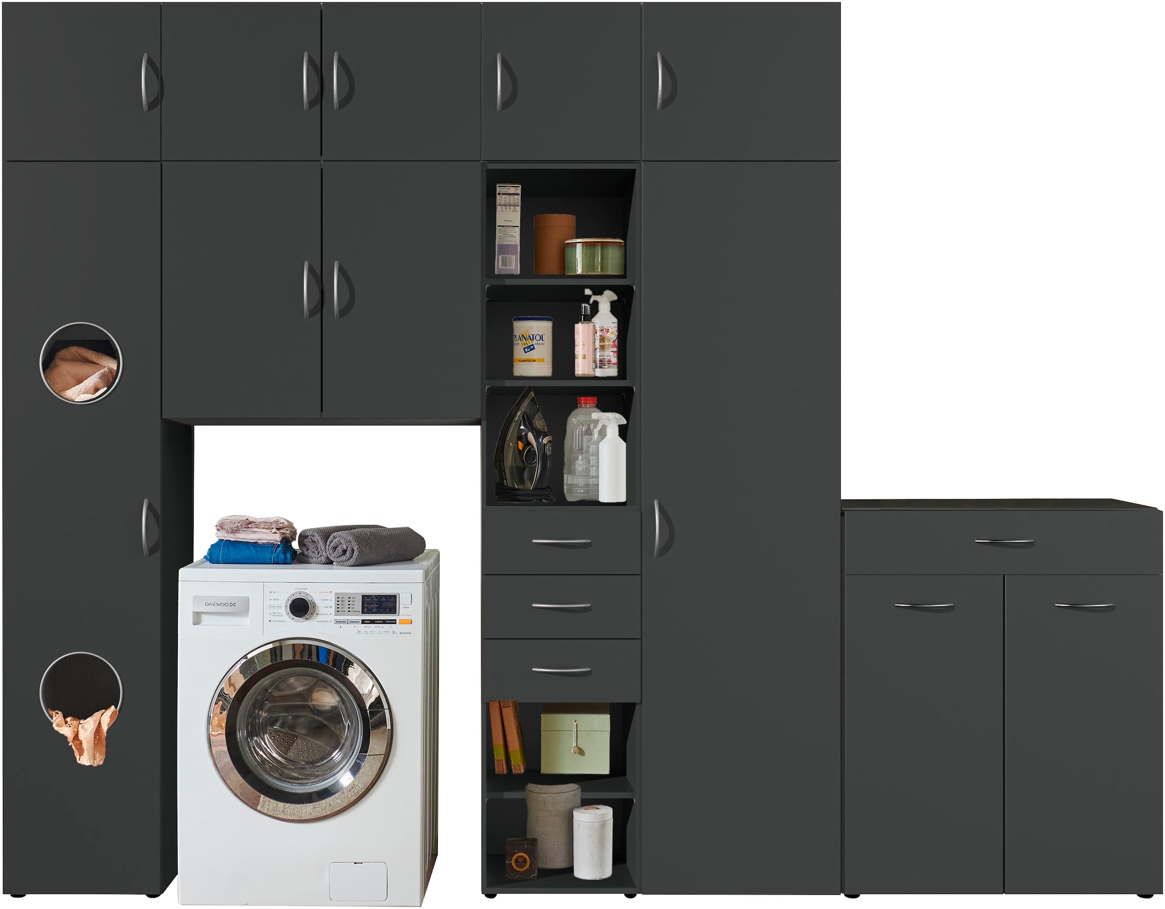 Image of Wimex Mehrzweckschrank "Multiraumkonzept, praktische Waschmaschinenlösung, Breite: 280cm" erhältlich in den Farben grafit oder weiss