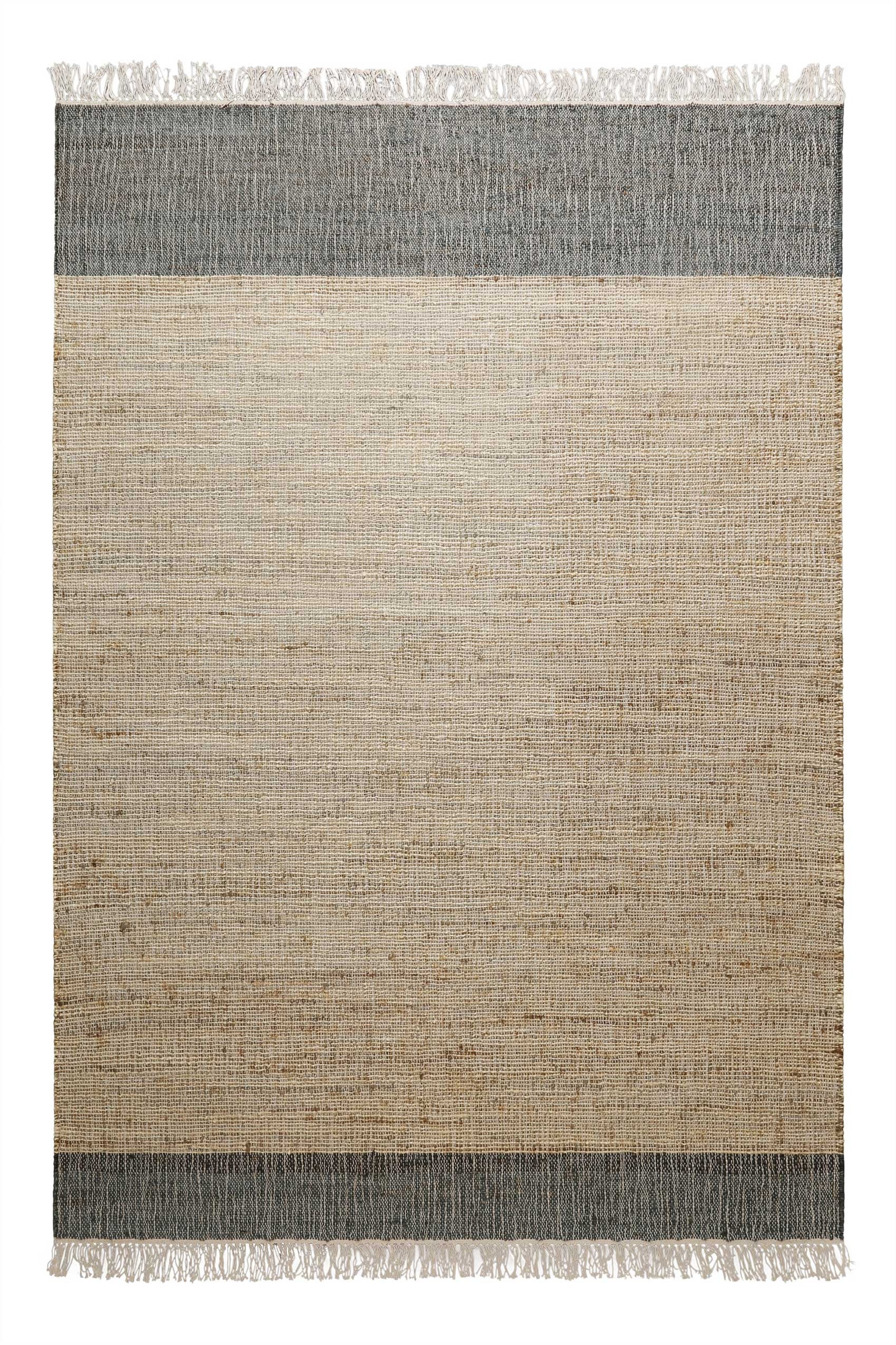Green Looop Teppich »Viktor GL-82303«, rechteckig, 4 mm Höhe, Naturfaser Teppich aus 80% Jute 20% Baumwolle, mit Fransen, Wohnzimmer