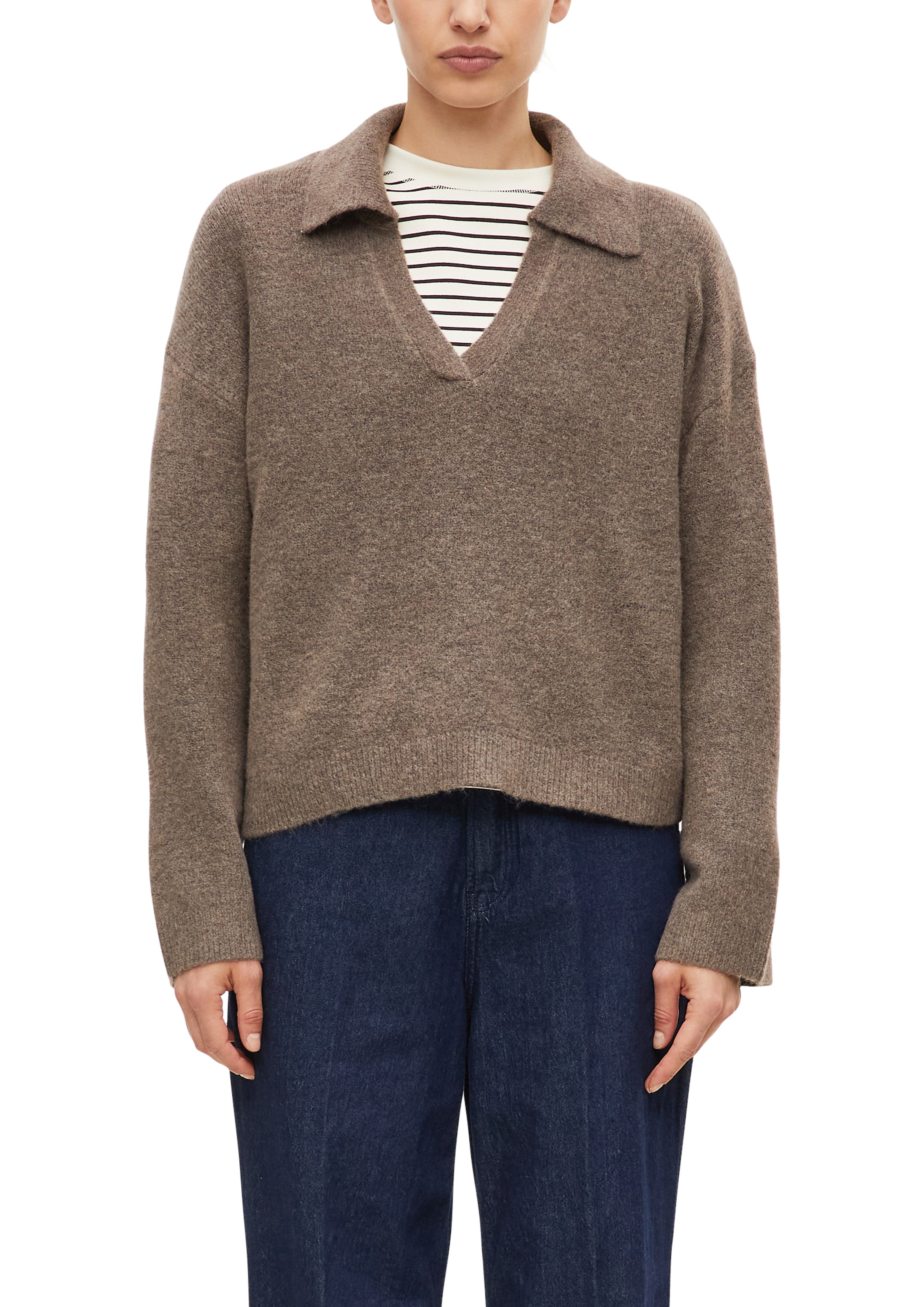 Image of s.Oliver Strickpullover Winterpullover mit Hemdkragen und V-Ausschnitt