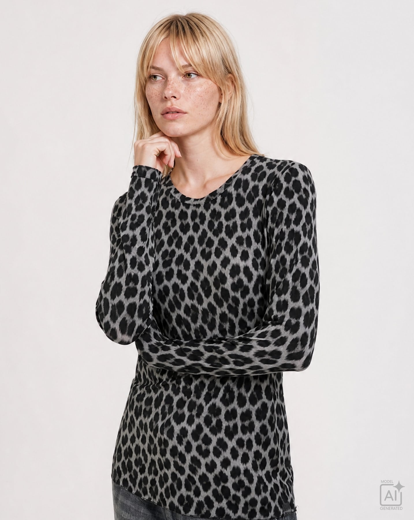 Image of Smith & Soul Longsleeve mit Allover-Print, Modalmix