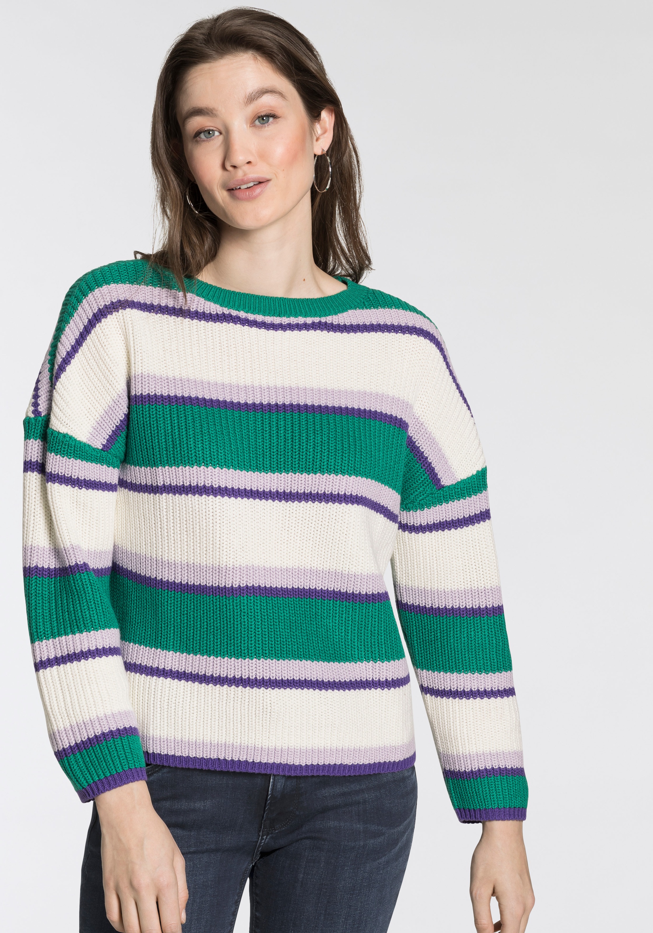 Image of AJC Rundhalspullover, mit U-Boot-Ausschnitt im trendigem Streifen-Design - NEUE KOLLEKTION bei Ackermann Versand Schweiz