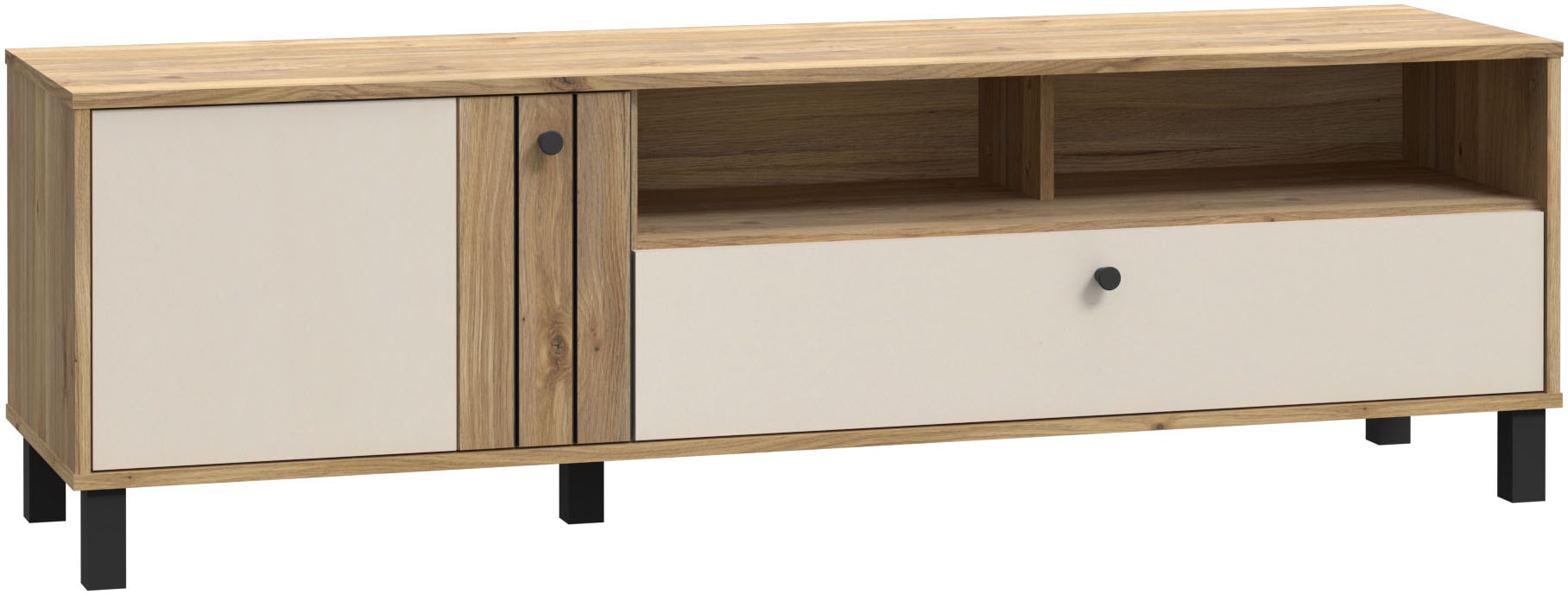 FORTE Lowboard »KillarneyTV-Board, TV-Schrank« TV Board, Soft Close, Schublade, offene Fächer