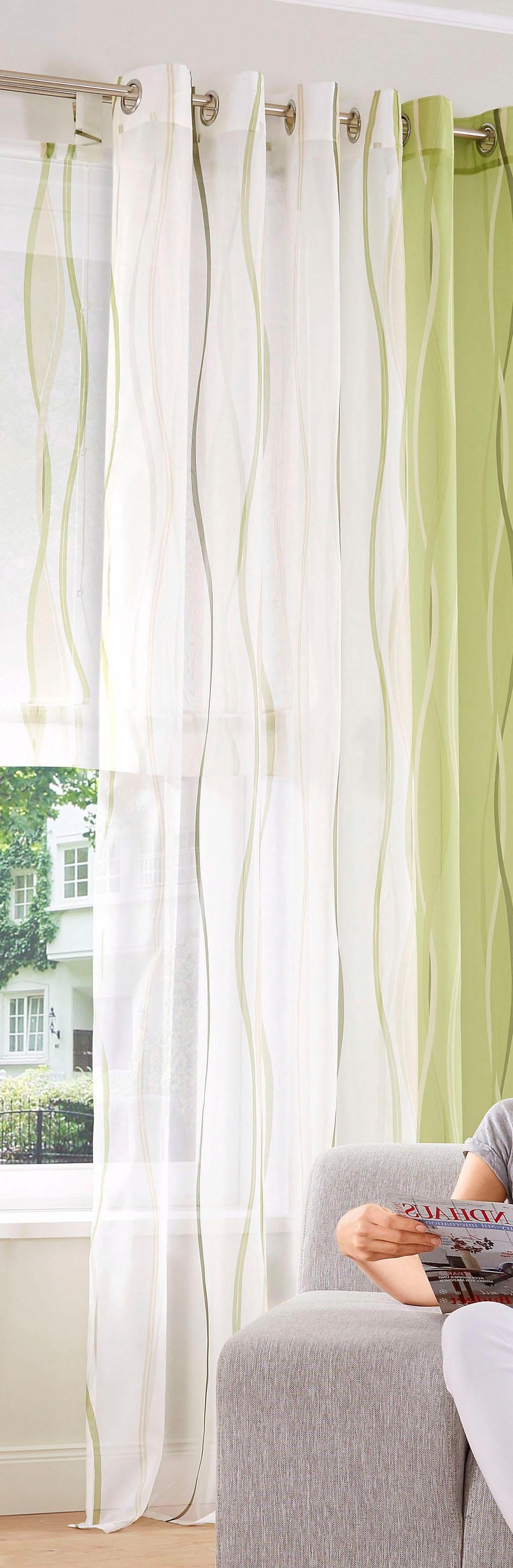 my home St.), transparent, (2 Wellen 2-er kaufen Voile, Polyester, Set, Gardine »Dimona«