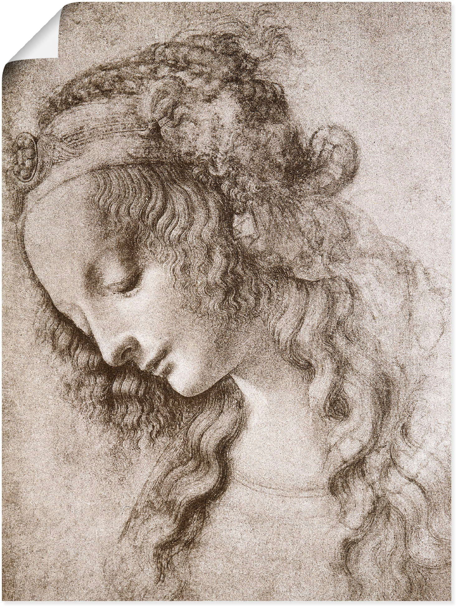 Image of Artland Wandbild »Studie des Kopfes der Maria Magdalena.«, Frau, (1 St.), in vielen Grössen & Produktarten -Leinwandbild, Poster, Wandaufkleber / Wandtattoo auch für Badezimmer geeignet bei Ackermann Versand Schweiz