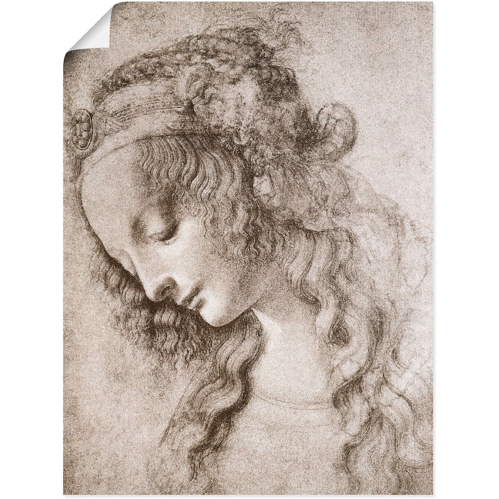 Artland Kunstdruck »Studie des Kopfes der Maria Magdalena.«, Frau, (1 St.)