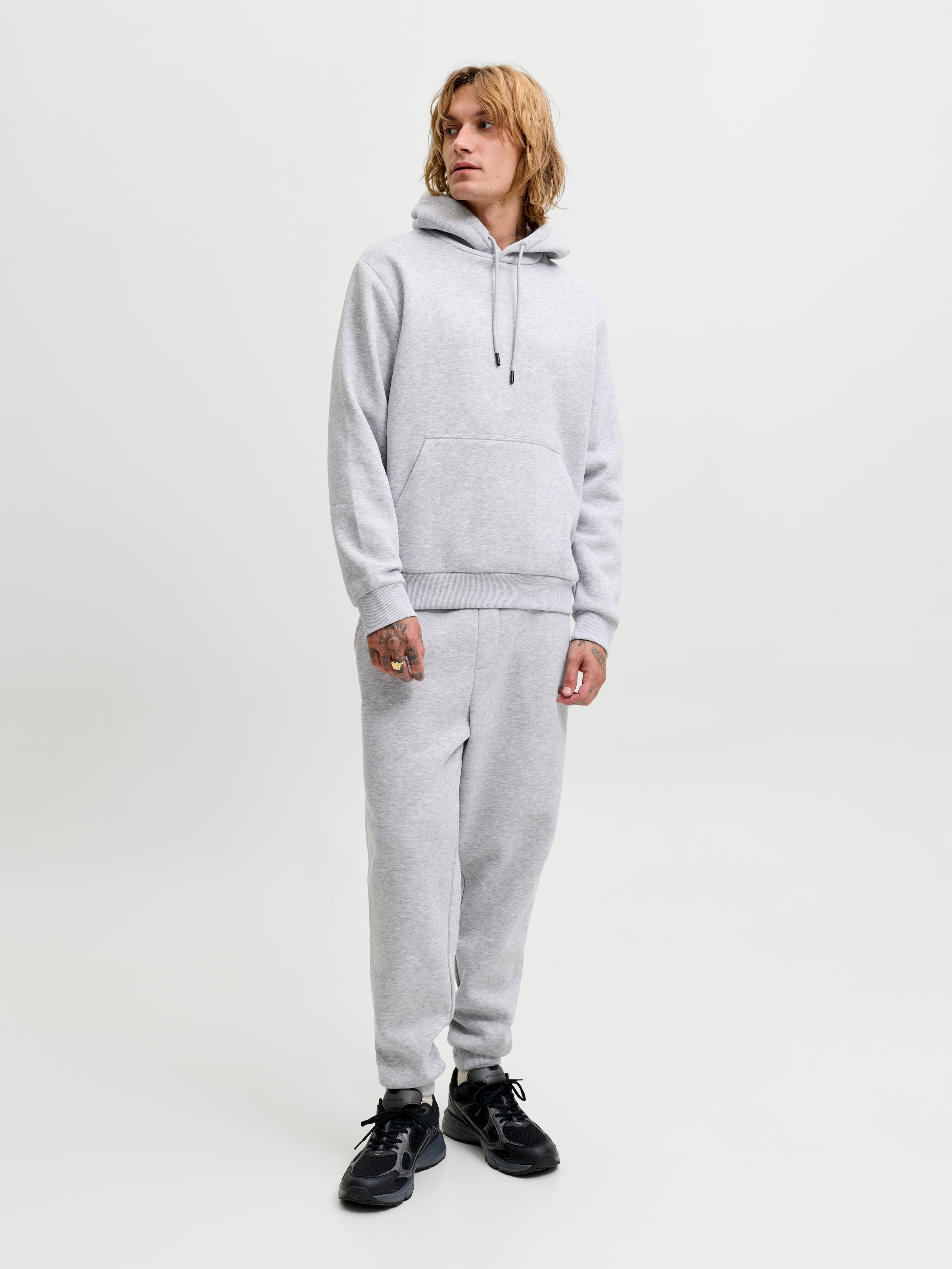 Jack & Jones Sweat à capuche »JJEBRADLEY SWEAT HOOD SET MP«, 2 Materialmix, locker geschnitten
