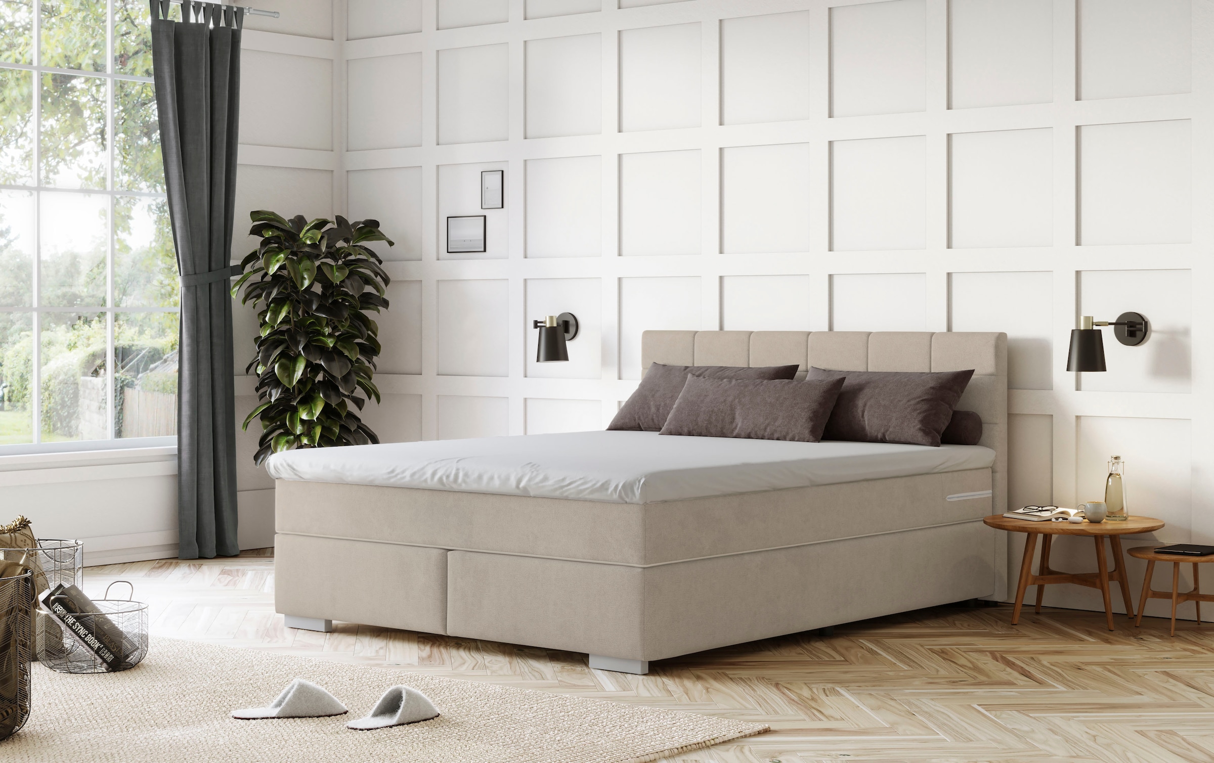 COTTA Boxspringbett »Simba erhältlich in verschiedenen Breiten, Farben und Härtegraden« Bezugsstoff: Struktur fein