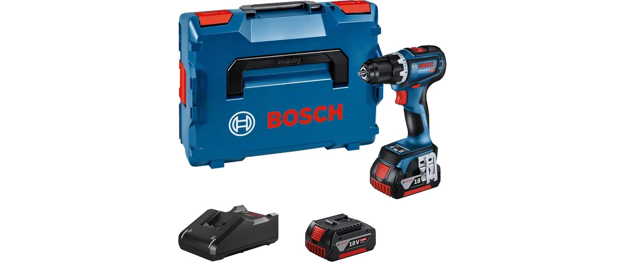 Bosch Professional, Akku-Bohrschrauber »GSR 18 V-90 C« Set, Mit 2 Akkus und 1 Ladegerät, bunt, Kraftvoller, bürstenloser Motor liefert hohe Leistung 