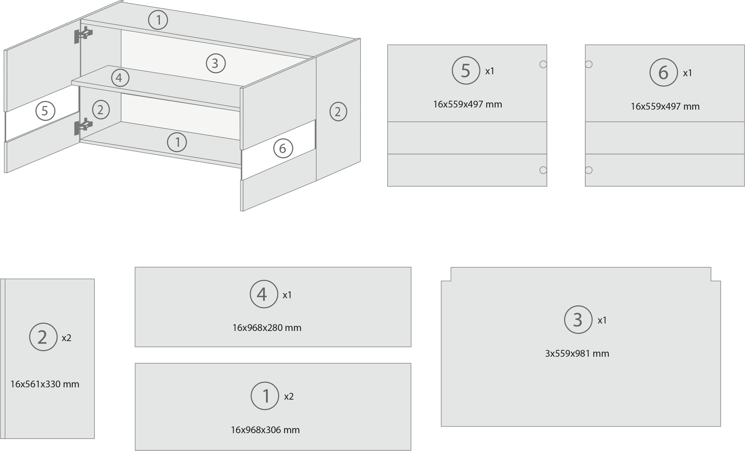 RESPEKTA Hängeschrank »Merle« Breite 100 cm, mit Soft-Close Funktion, Stangengriffe aus Metall