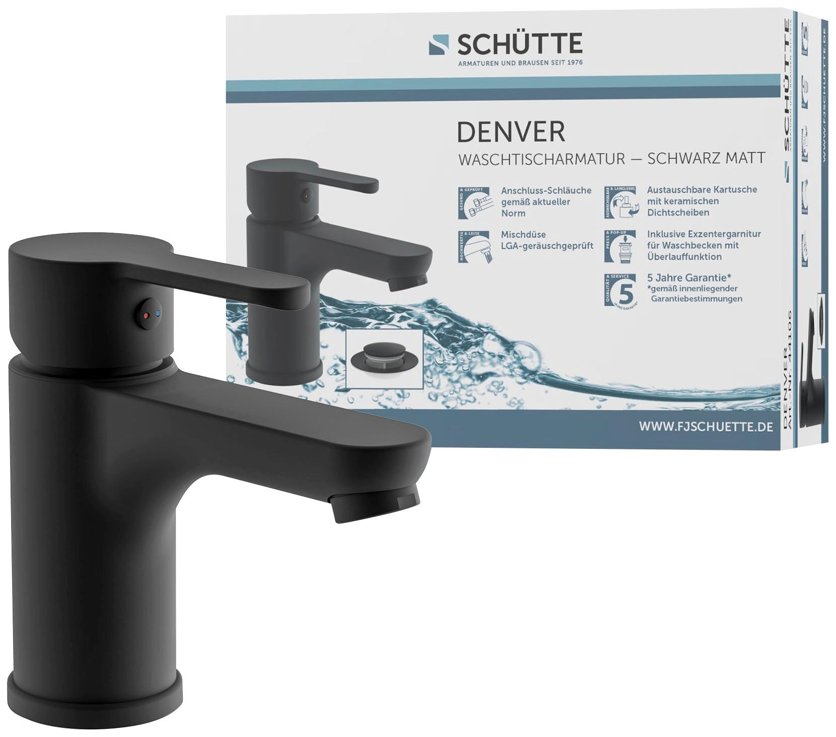 Schütte Badarmatur »2-teilige Serie DENVER« Set,  geräuscharm, Marken-Mischdüse