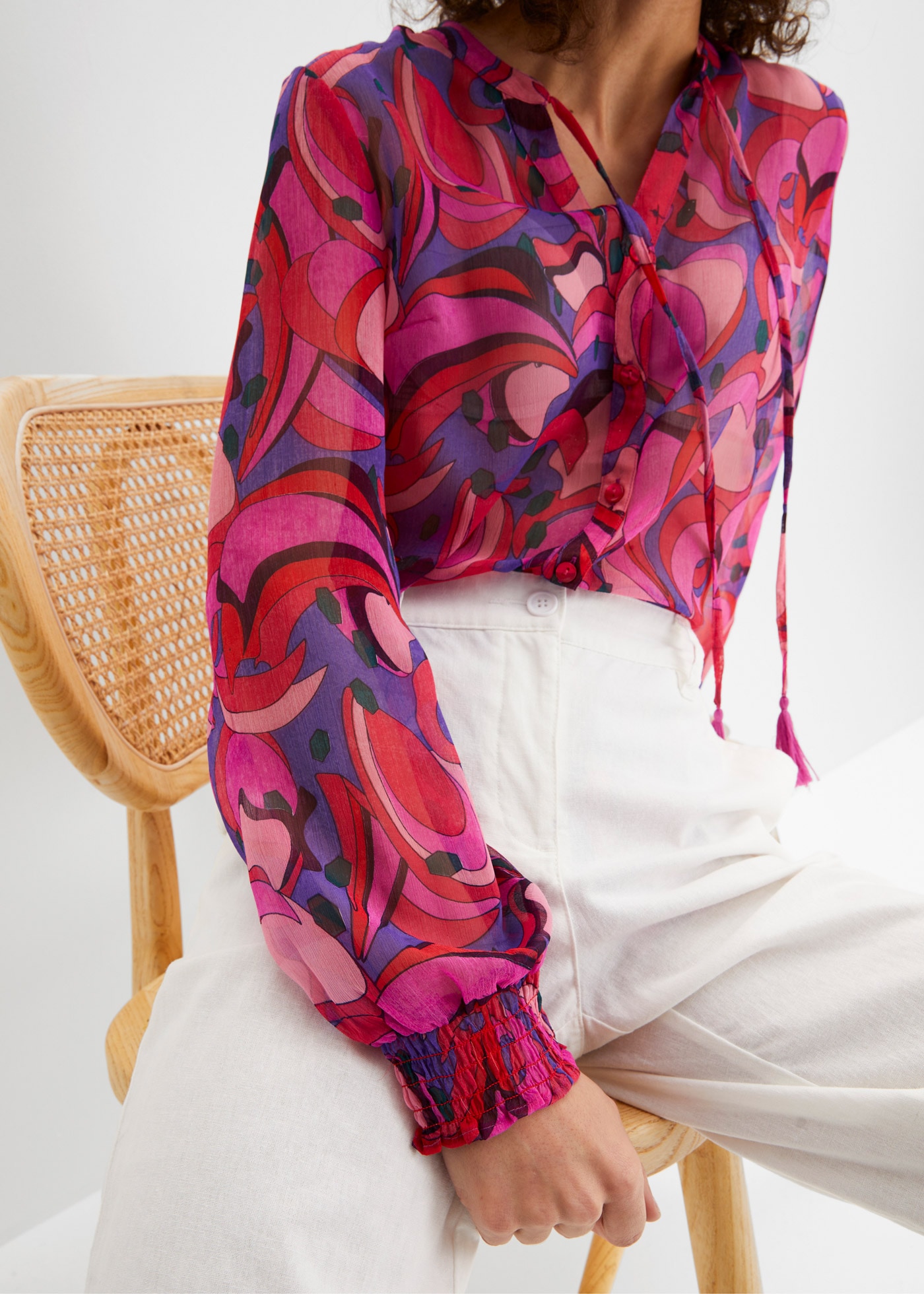 bonprix Pantalon en lin  mélange lin-coton, coupe loose fit, hauteur de taille confortable