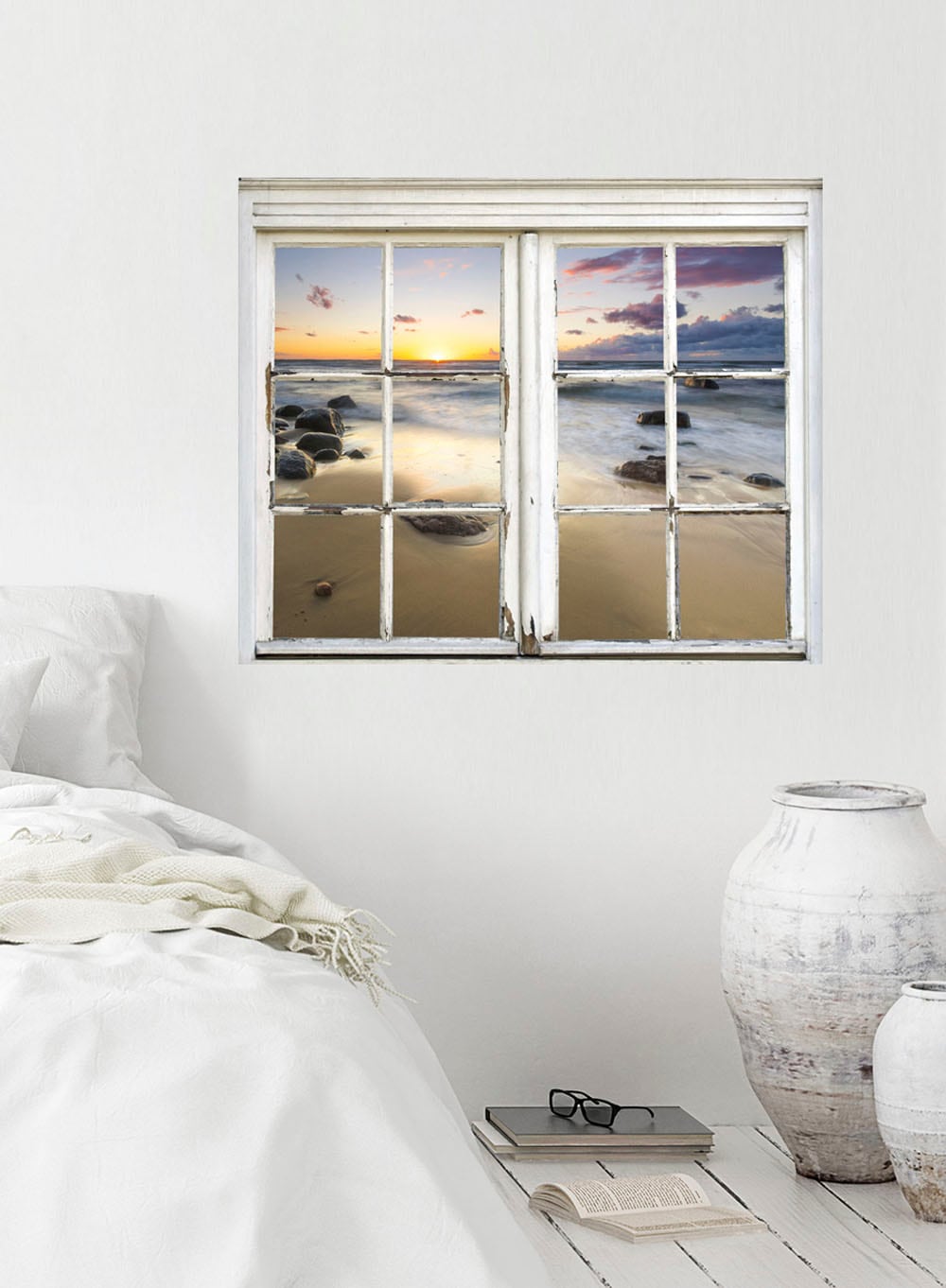 Image of queence Wandsticker "Sonnenuntergang" Wandsticker, Wandbild, selbstklebend, Sonne, Sonnenuntergang