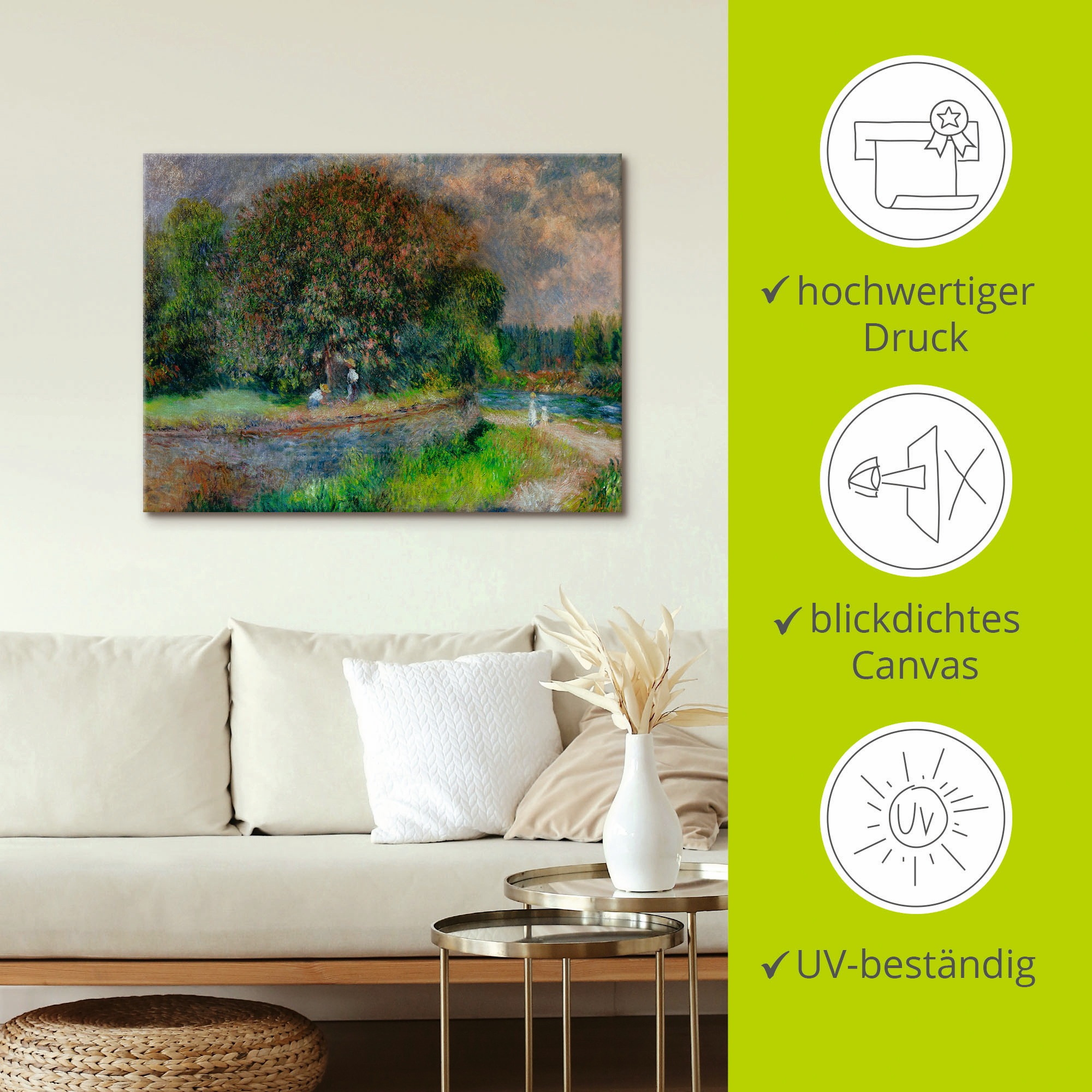 Artland Wandbild »Blühender Kastanienbaum«, Wiesen & Bäume, (1 St.), als Leinwandbild, Poster in verschied. Grössen