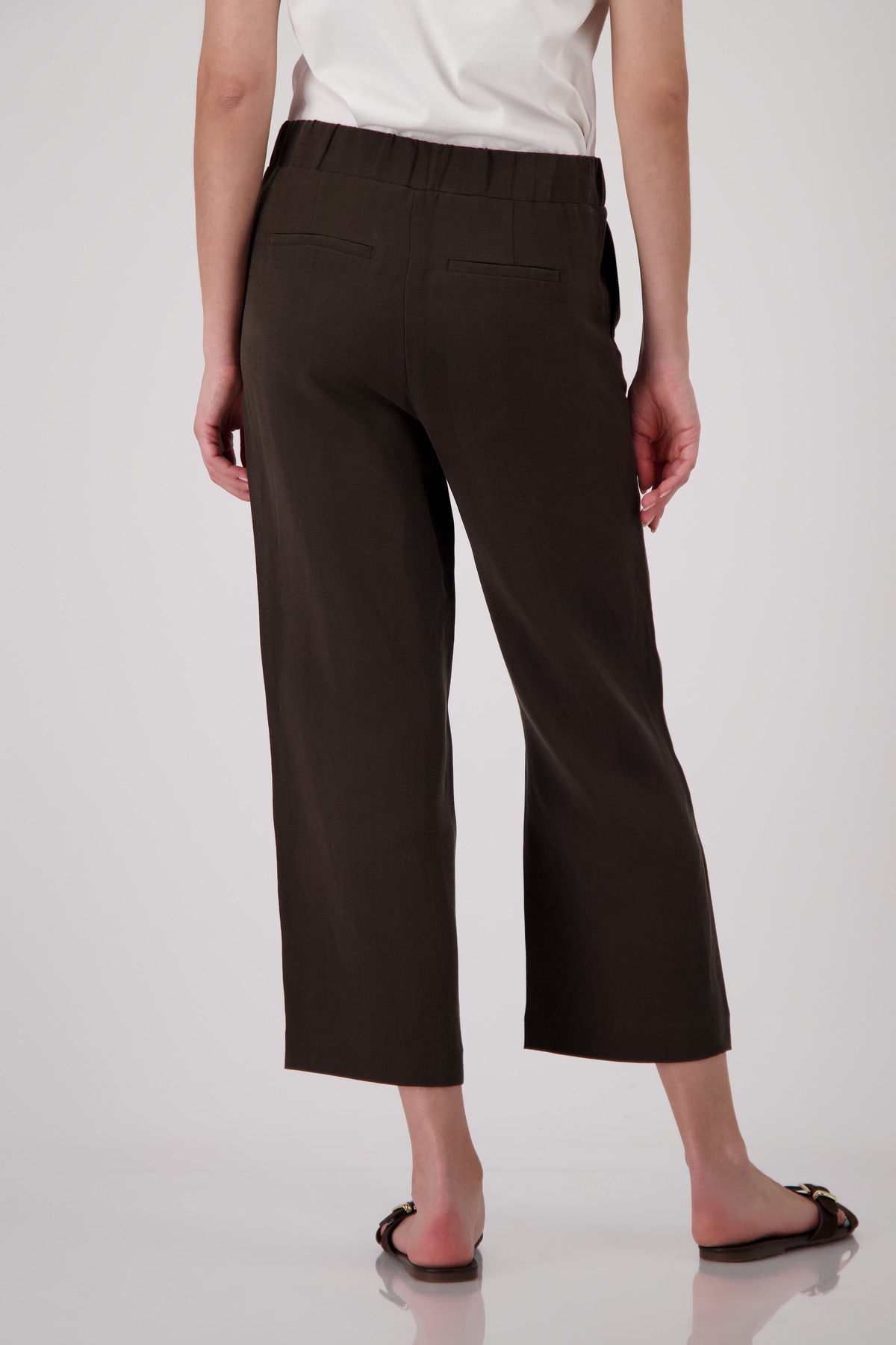 Image of Monari 7/8-Hose "Hose Sarah Basic Leinen" Regular fit mit elastischem Bund