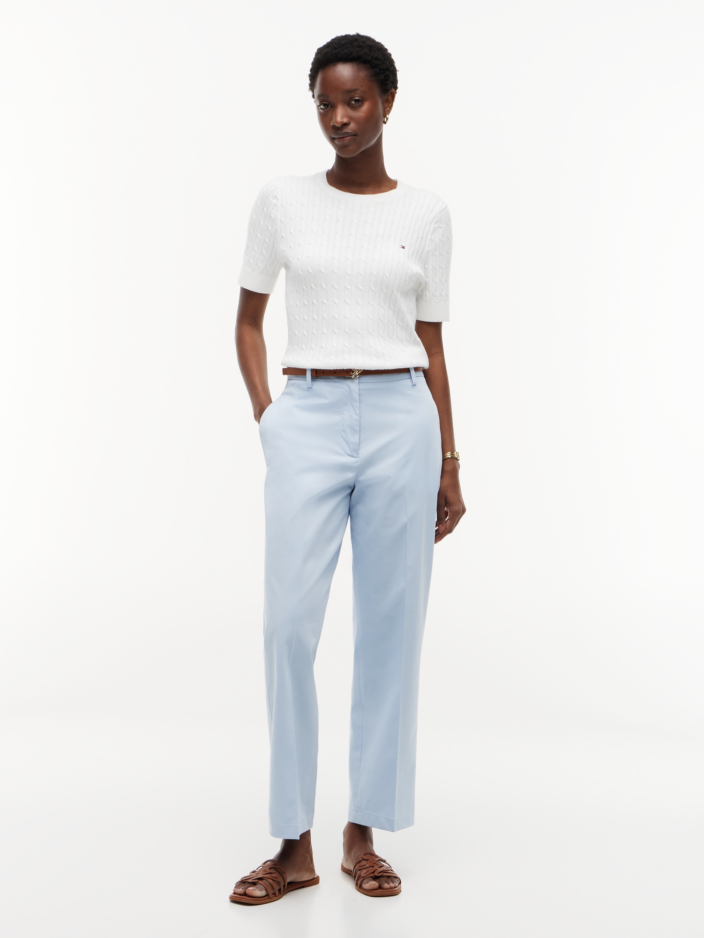 Tommy Hilfiger Chinos »COTTON SLIM STRAIGHT CHINO«  mélange coton, coupe droite