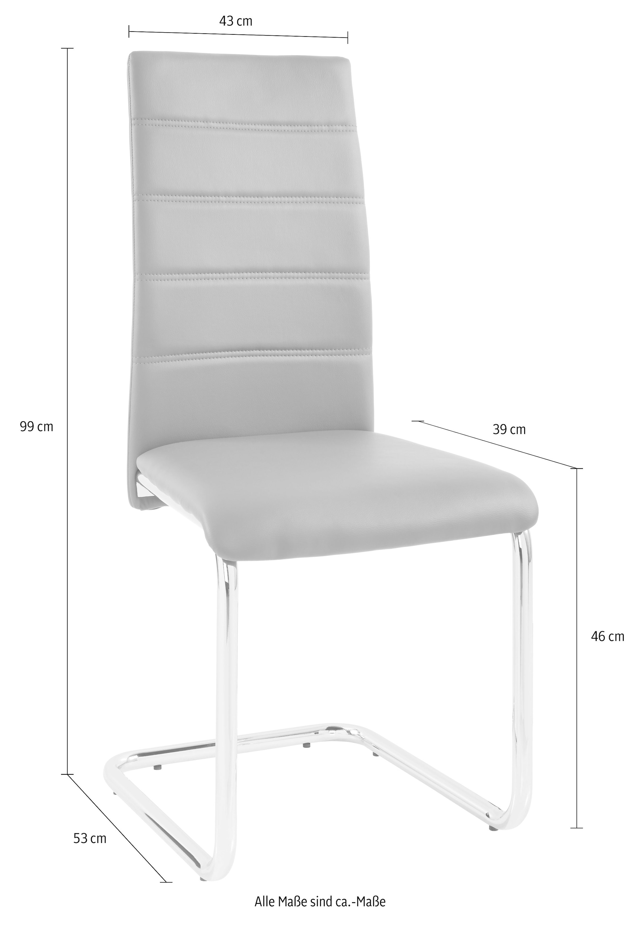 INOSIGN Freischwinger »Adora«, (Set), 4 St., Kunstleder, (2 oder 4 Stück) Bezug in Kunstleder, verchromtes Metallgestell