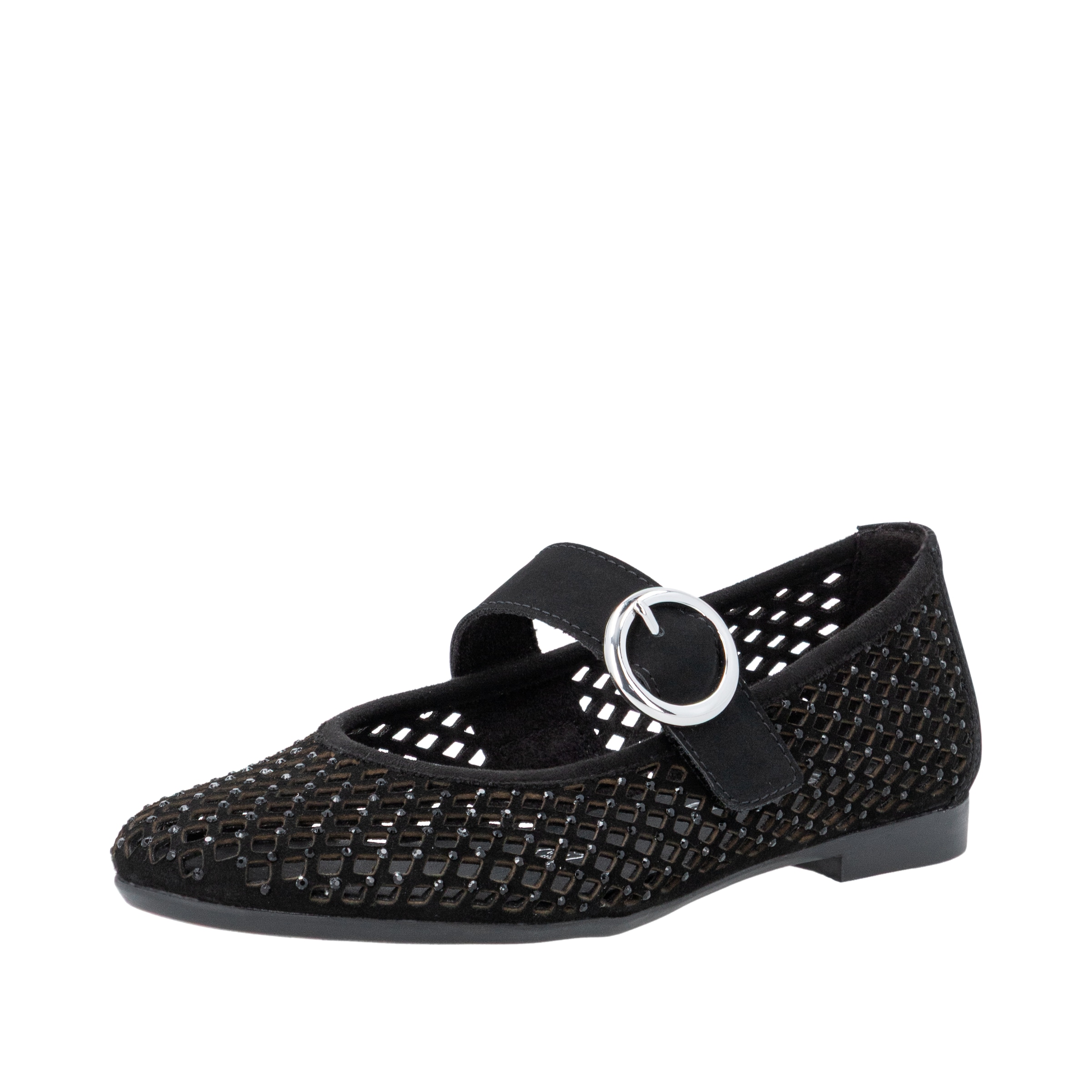 Image of Remonte Riemchenballerina Loafer, Sommerschuh mit Glitzersteine und Klettverschluss