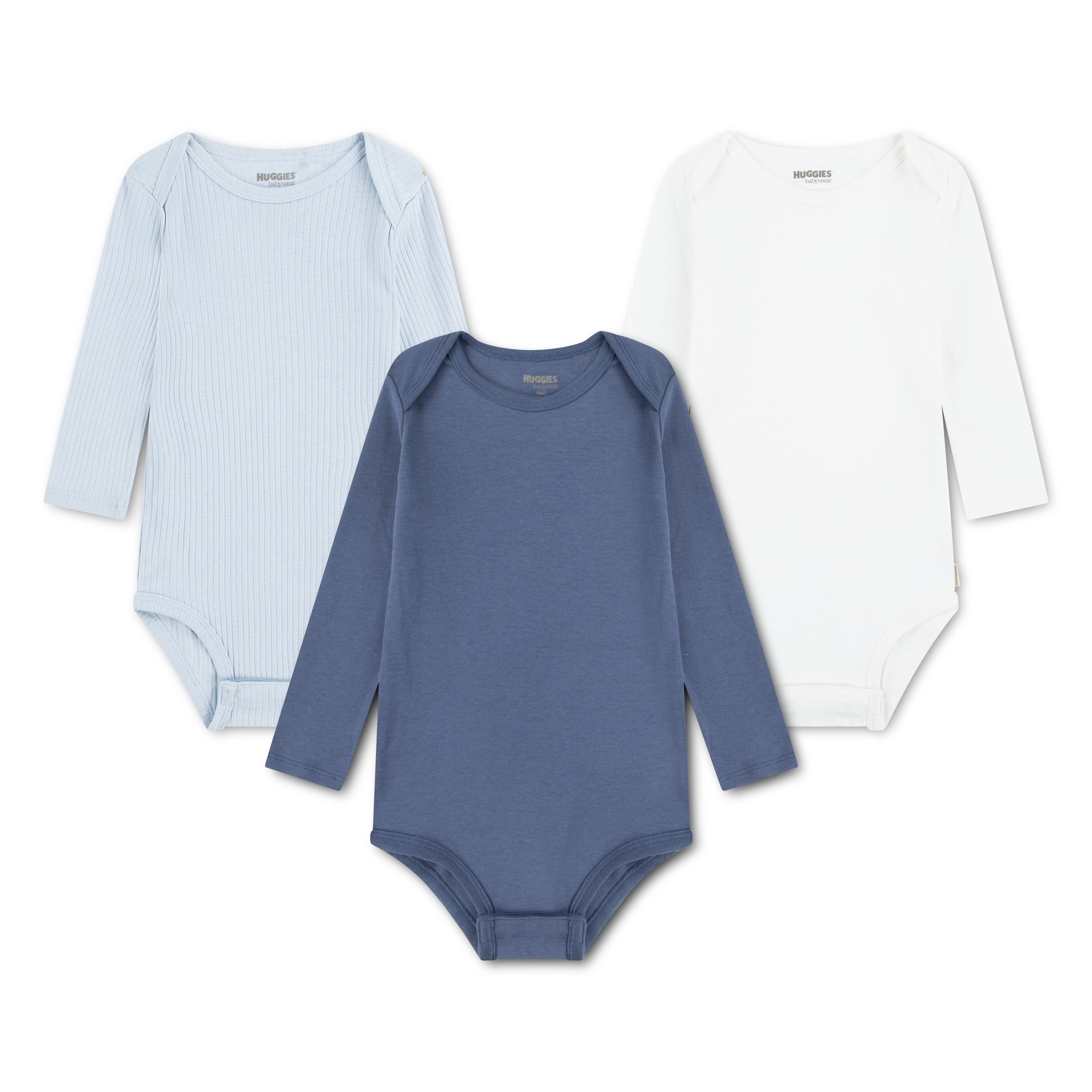 HUGGIES babywear Body à manches longues »HUGB 3PK BODYSUIT« Packung, 3 cuis 3er-Pack, in Ripp-Optik